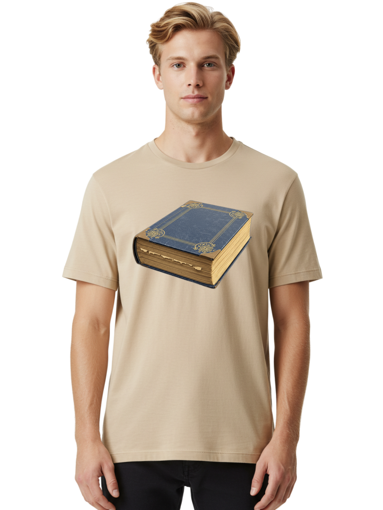 Blue-Leather-Book Men'S Graphic Tee, 100% Cotton, Comfortable Casual Summer Wear, Machine Washable, Vintage Camera, Old Camera, Antique Camera, Black Camera, Classic Photography, Photography Equipment, Nostalgic Device, Film Camera, Camera Art Bao139