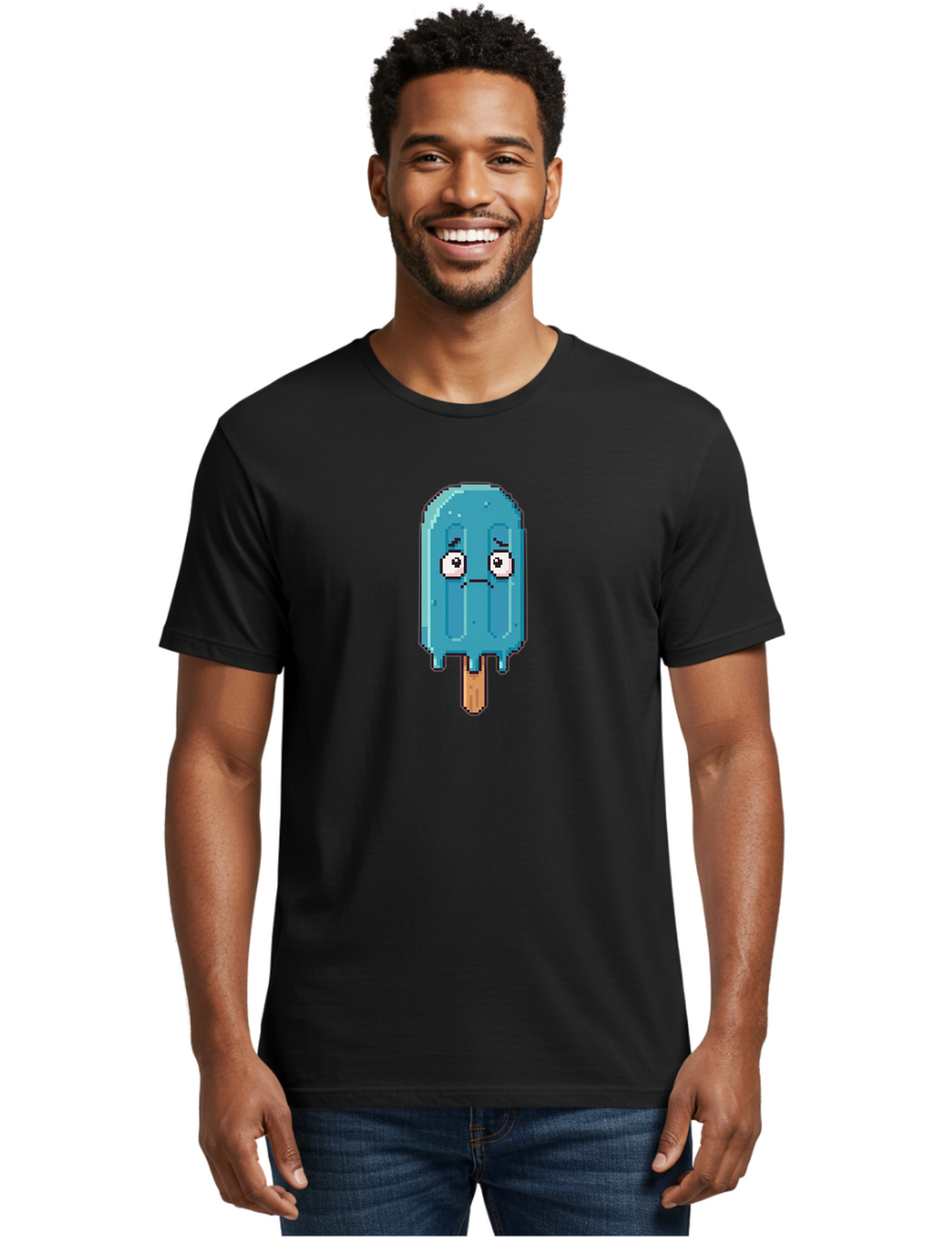 Blue-Popsicle Men'S Graphic Tee, 100% Cotton, Comfortable Casual Summer Wear, Machine Washable, Vintage Camera, Old Camera, Antique Camera, Black Camera, Classic Photography, Photography Equipment, Nostalgic Device, Film Camera, Camera Art Bao140