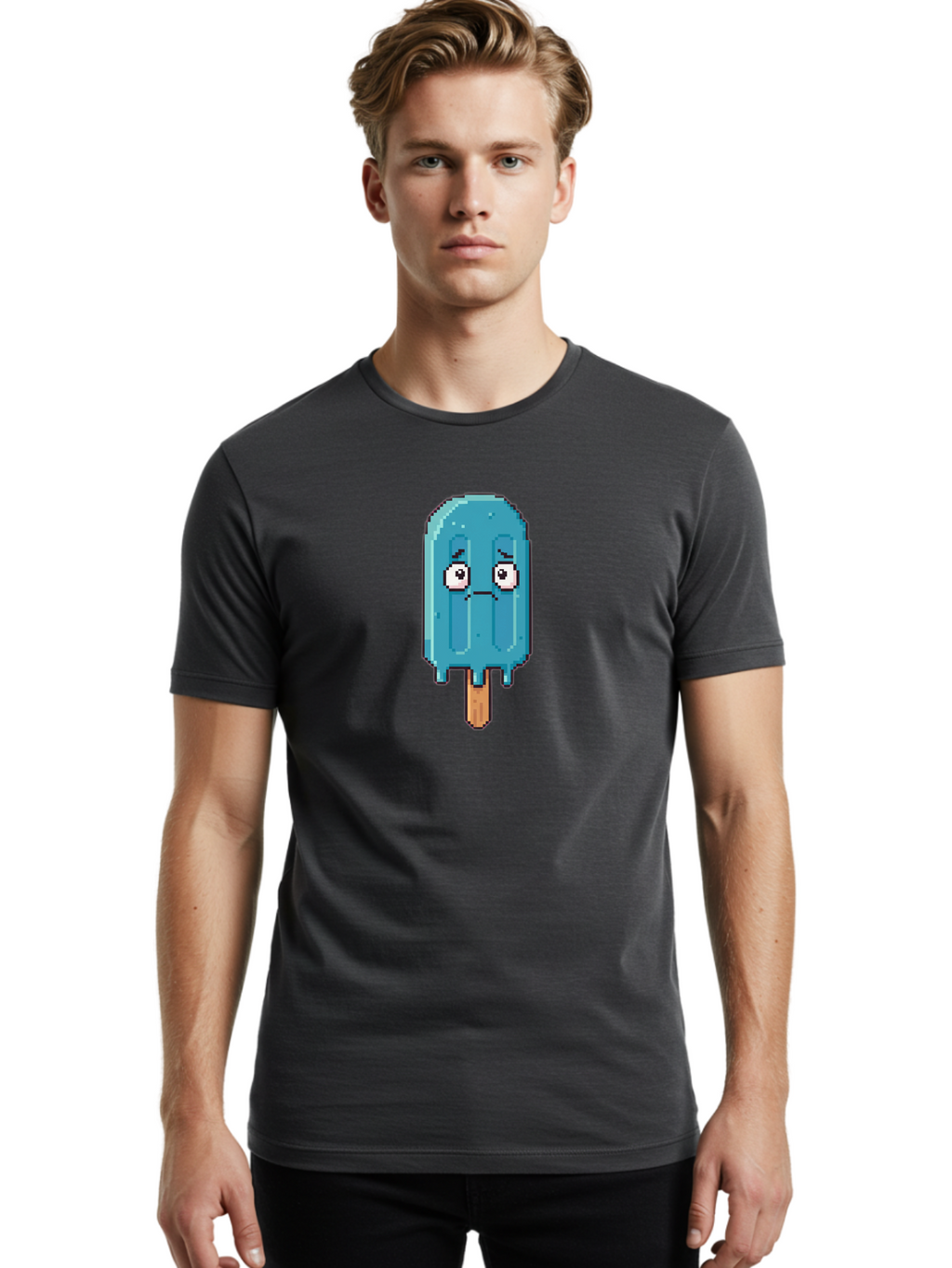 Blue-Popsicle Men'S Graphic Tee, 100% Cotton, Comfortable Casual Summer Wear, Machine Washable, Vintage Camera, Old Camera, Antique Camera, Black Camera, Classic Photography, Photography Equipment, Nostalgic Device, Film Camera, Camera Art Bao140