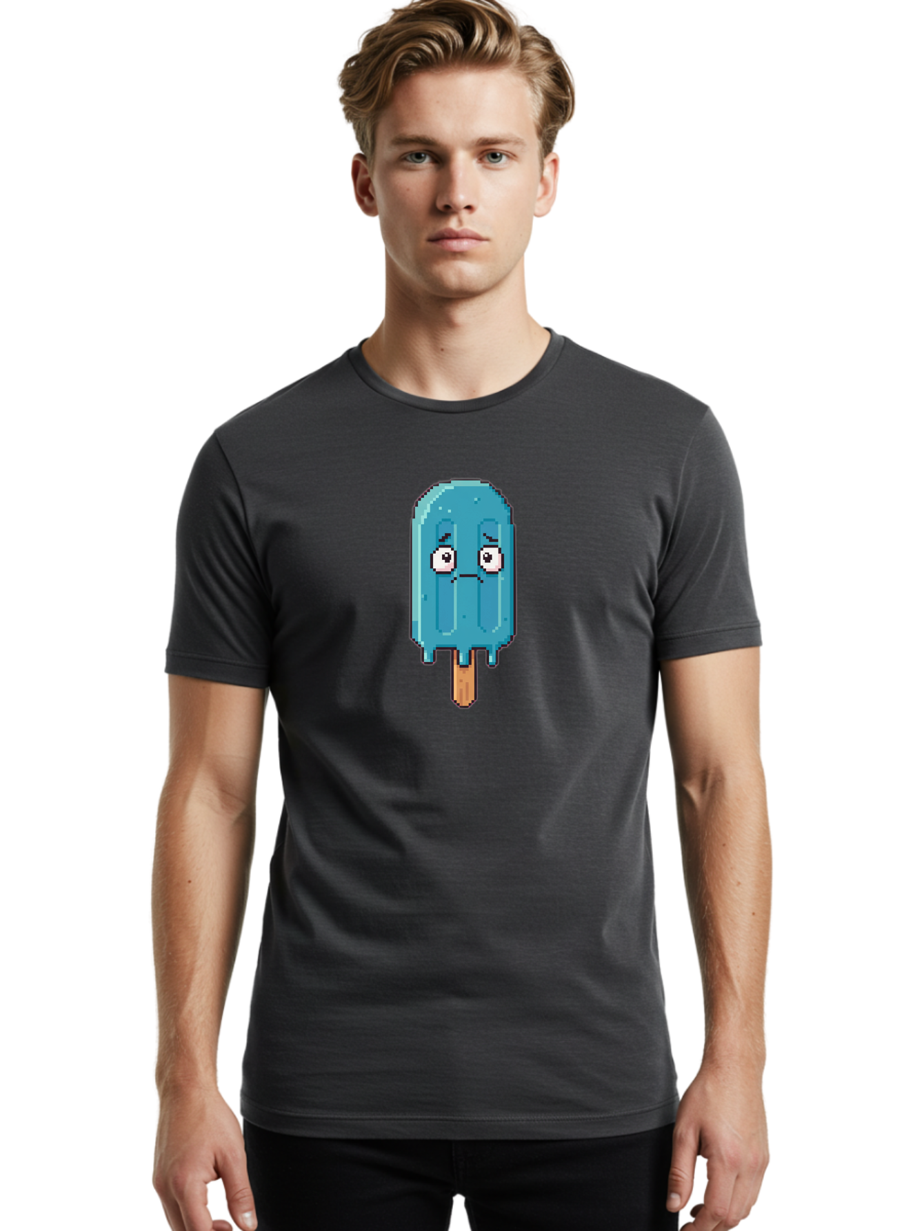 Blue-Popsicle Men'S Graphic Tee, 100% Cotton, Comfortable Casual Summer Wear, Machine Washable, Vintage Camera, Old Camera, Antique Camera, Black Camera, Classic Photography, Photography Equipment, Nostalgic Device, Film Camera, Camera Art Bao140
