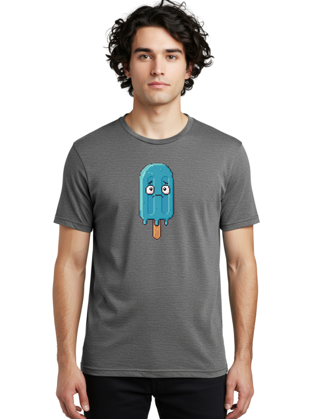 Blue-Popsicle Men'S Graphic Tee, 100% Cotton, Comfortable Casual Summer Wear, Machine Washable, Vintage Camera, Old Camera, Antique Camera, Black Camera, Classic Photography, Photography Equipment, Nostalgic Device, Film Camera, Camera Art Bao140