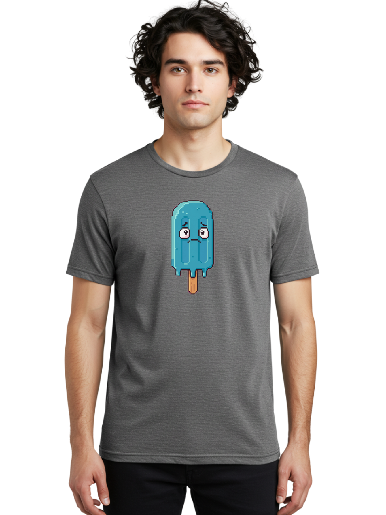 Blue-Popsicle Men'S Graphic Tee, 100% Cotton, Comfortable Casual Summer Wear, Machine Washable, Vintage Camera, Old Camera, Antique Camera, Black Camera, Classic Photography, Photography Equipment, Nostalgic Device, Film Camera, Camera Art Bao140