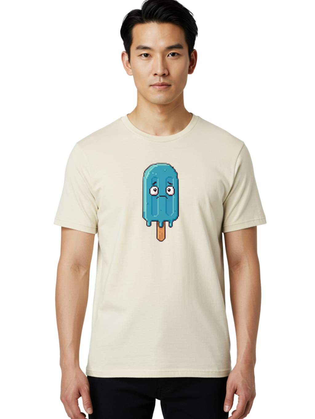 Blue-Popsicle Men'S Graphic Tee, 100% Cotton, Comfortable Casual Summer Wear, Machine Washable, Vintage Camera, Old Camera, Antique Camera, Black Camera, Classic Photography, Photography Equipment, Nostalgic Device, Film Camera, Camera Art Bao140