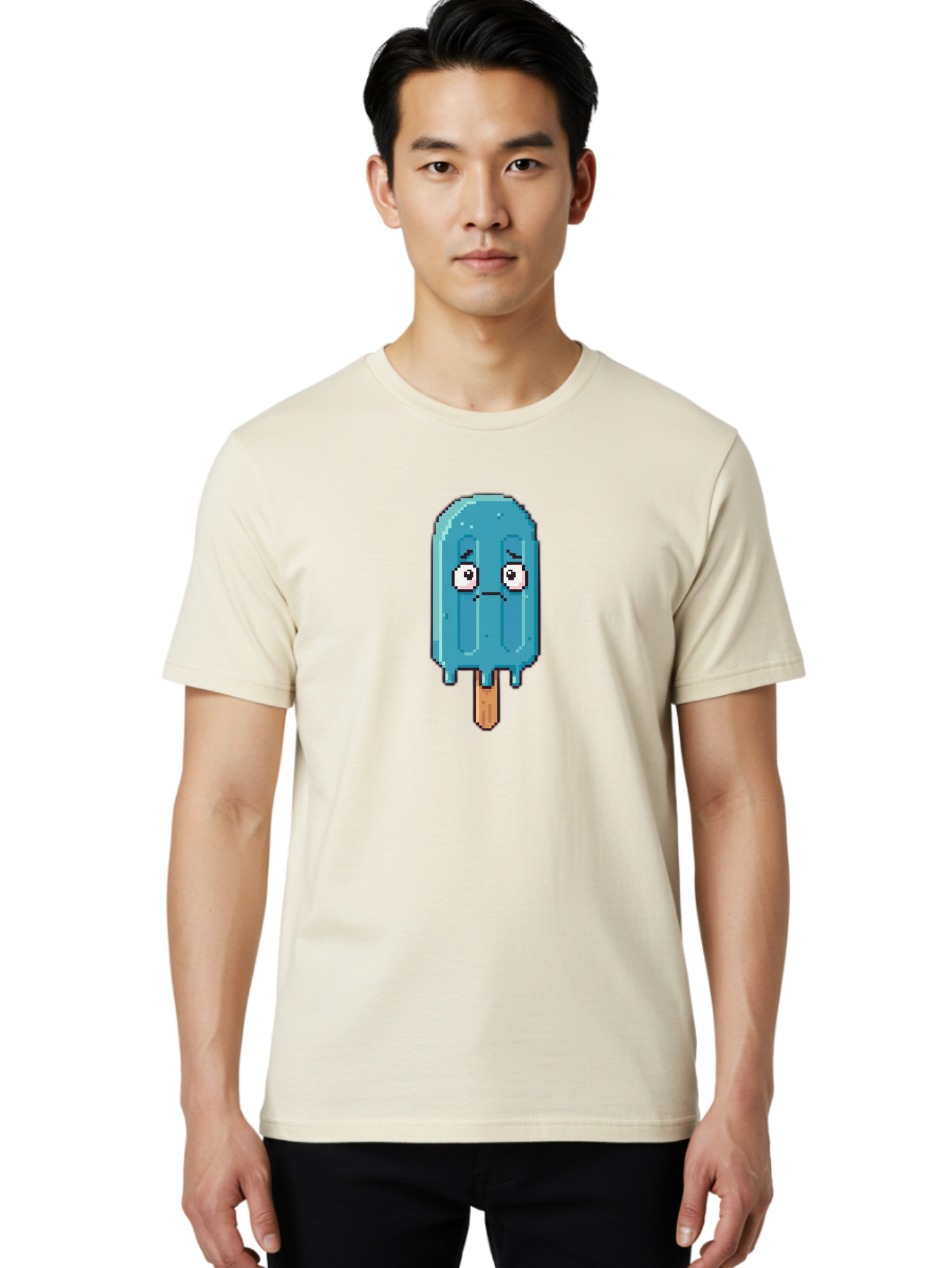 Blue-Popsicle Men'S Graphic Tee, 100% Cotton, Comfortable Casual Summer Wear, Machine Washable, Vintage Camera, Old Camera, Antique Camera, Black Camera, Classic Photography, Photography Equipment, Nostalgic Device, Film Camera, Camera Art Bao140