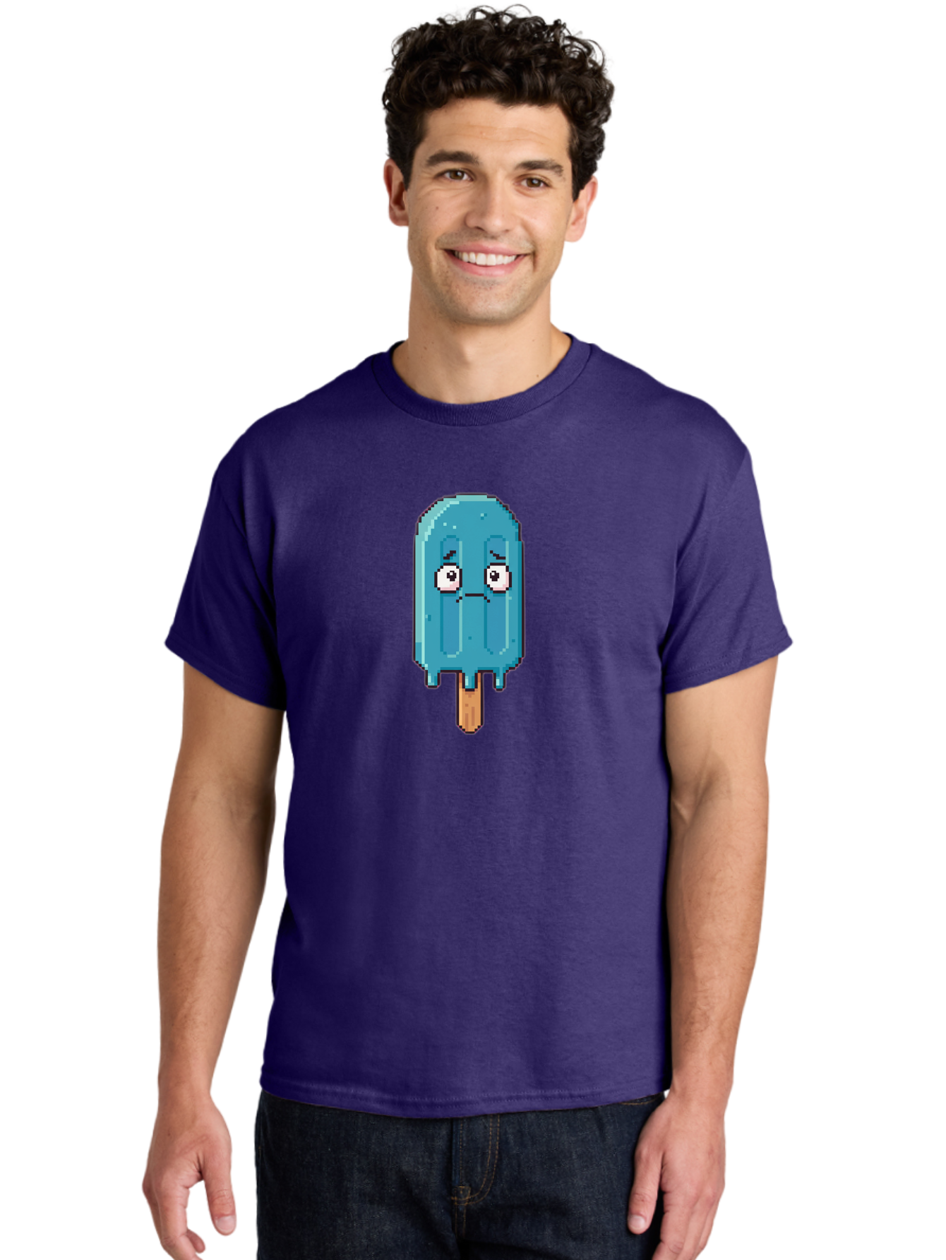 Blue-Popsicle Men'S Graphic Tee, 100% Cotton, Comfortable Casual Summer Wear, Machine Washable, Vintage Camera, Old Camera, Antique Camera, Black Camera, Classic Photography, Photography Equipment, Nostalgic Device, Film Camera, Camera Art Bao140