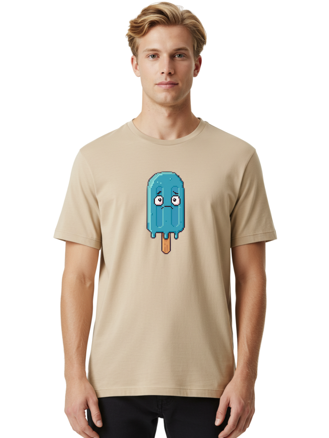 Blue-Popsicle Men'S Graphic Tee, 100% Cotton, Comfortable Casual Summer Wear, Machine Washable, Vintage Camera, Old Camera, Antique Camera, Black Camera, Classic Photography, Photography Equipment, Nostalgic Device, Film Camera, Camera Art Bao140