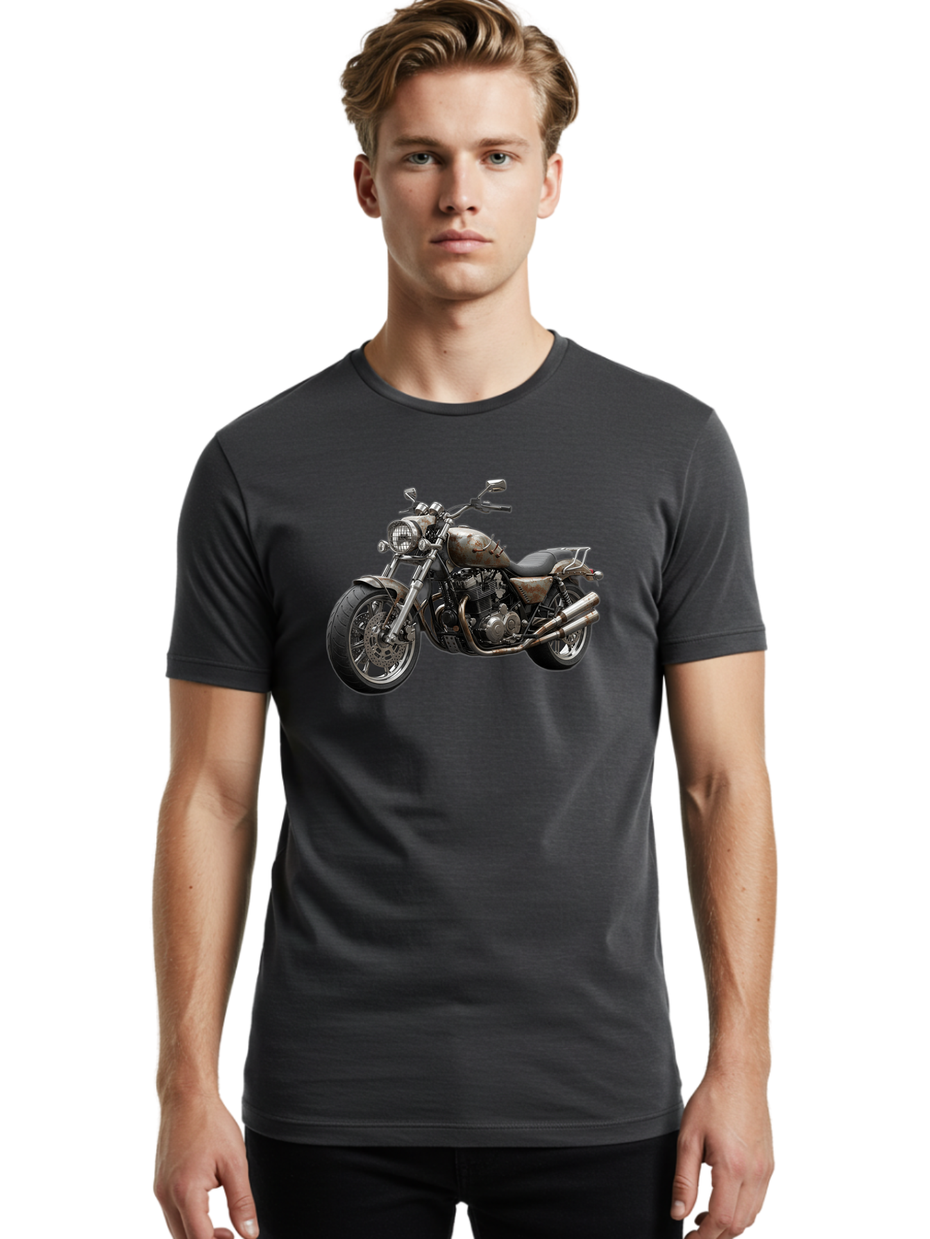 Bobber-Motorcycle Men'S Graphic Tee, 100% Cotton, Comfortable Casual Summer Wear, Machine Washable, Vintage Camera, Old Camera, Antique Camera, Black Camera, Classic Photography, Photography Equipment, Nostalgic Device, Film Camera, Camera Art Bao143