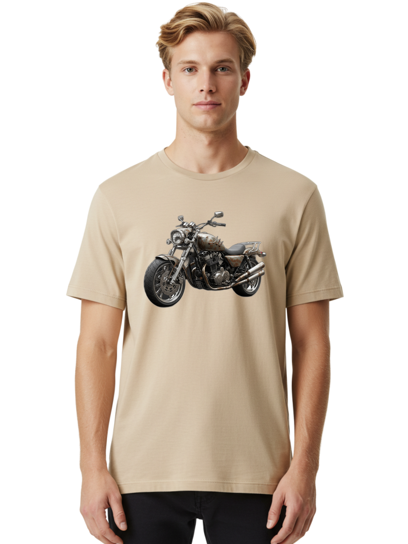 Bobber-Motorcycle Men'S Graphic Tee, 100% Cotton, Comfortable Casual Summer Wear, Machine Washable, Vintage Camera, Old Camera, Antique Camera, Black Camera, Classic Photography, Photography Equipment, Nostalgic Device, Film Camera, Camera Art Bao143