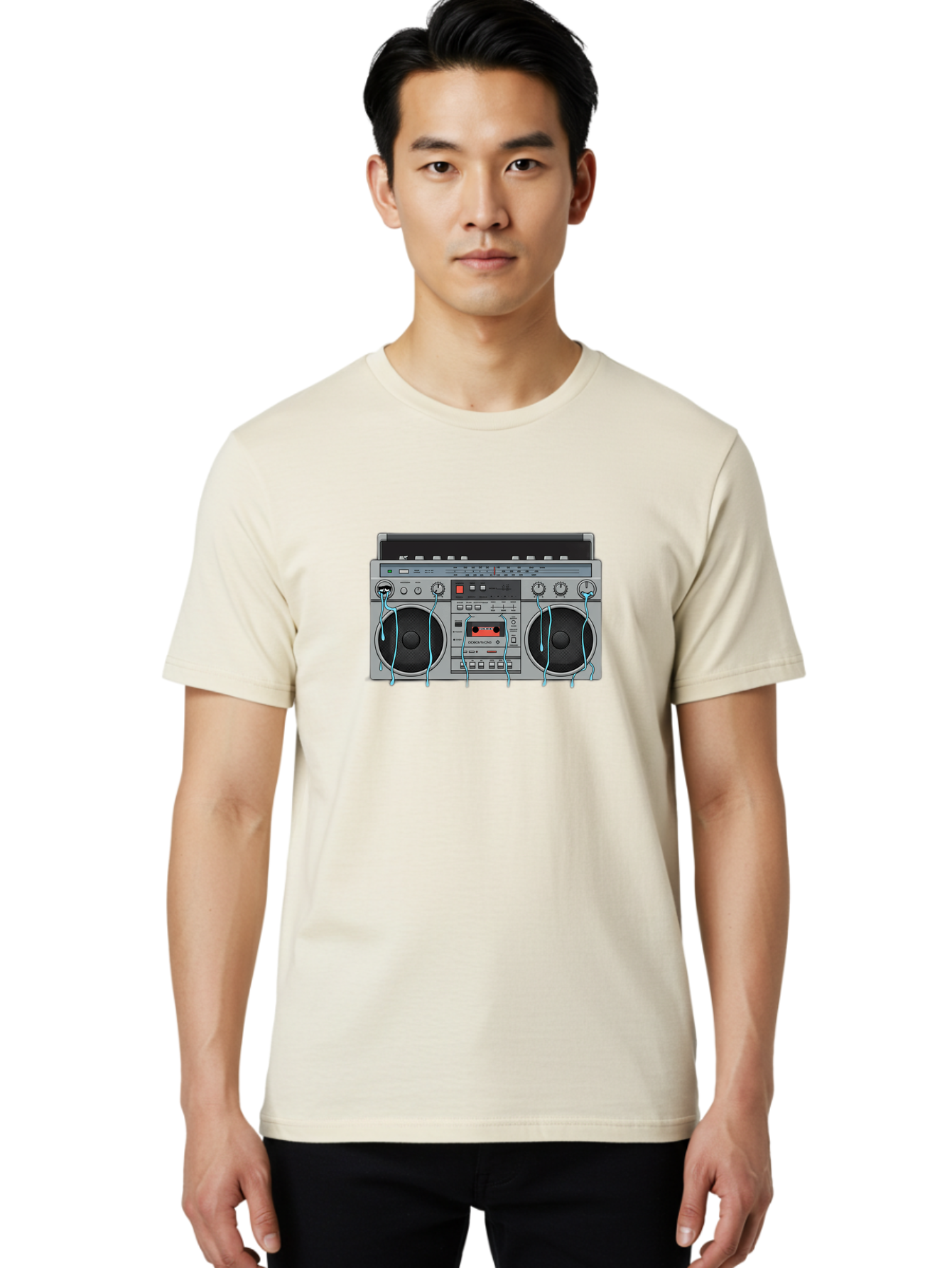 Boombox-1 Men'S Graphic Tee, 100% Cotton, Comfortable Casual Summer Wear, Machine Washable, Vintage Camera, Old Camera, Antique Camera, Black Camera, Classic Photography, Photography Equipment, Nostalgic Device, Film Camera, Camera Art Bao145