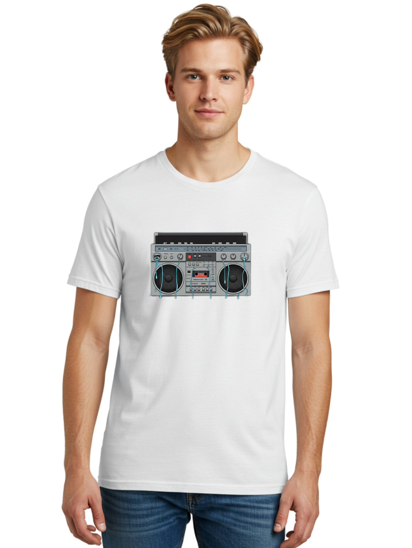 Boombox-1 Men'S Graphic Tee, 100% Cotton, Comfortable Casual Summer Wear, Machine Washable, Vintage Camera, Old Camera, Antique Camera, Black Camera, Classic Photography, Photography Equipment, Nostalgic Device, Film Camera, Camera Art Bao145