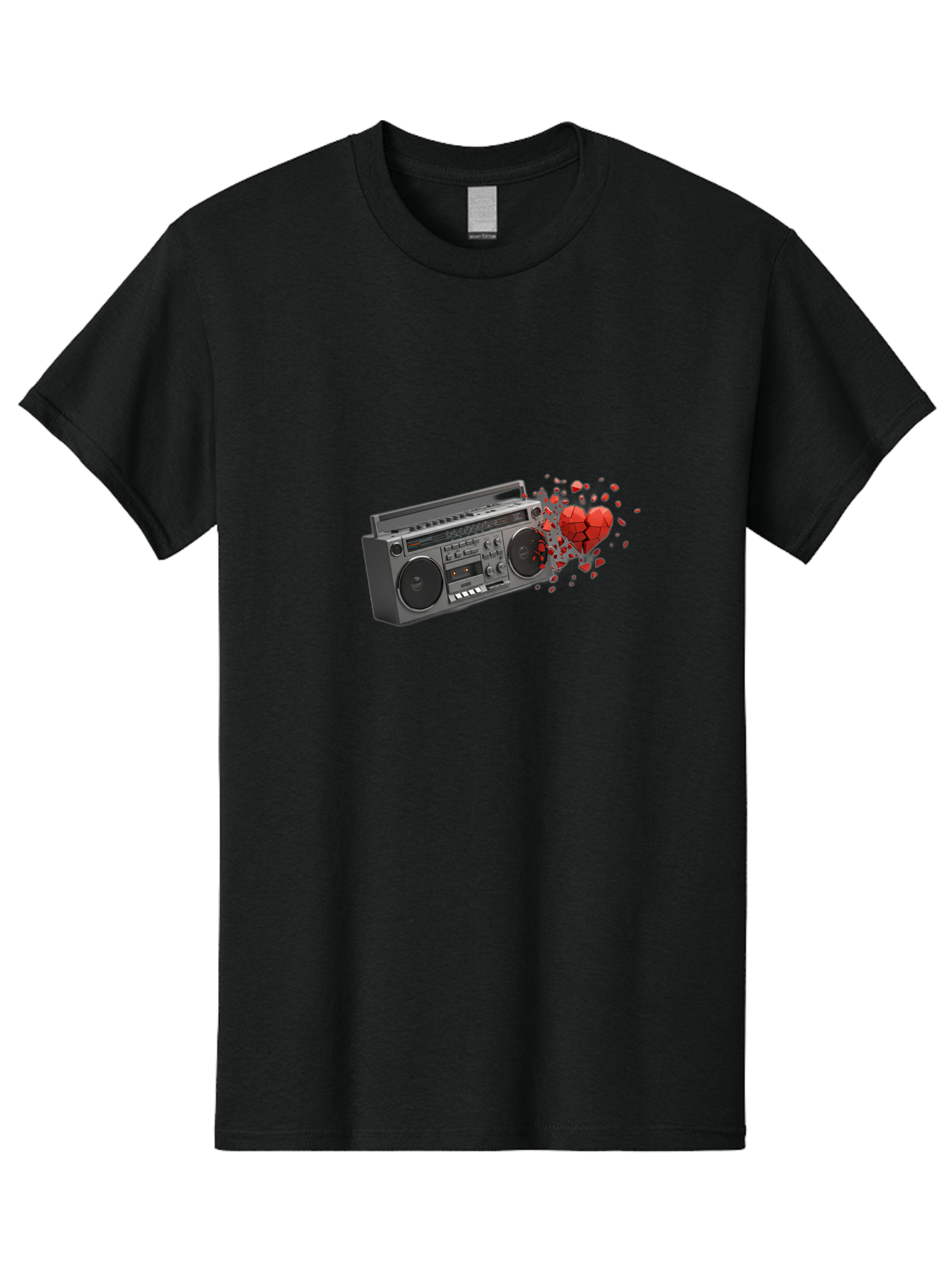 Boombox-Heart Men'S Graphic Tee, 100% Cotton, Comfortable Casual Summer Wear, Machine Washable, Vintage Camera, Old Camera, Antique Camera, Black Camera, Classic Photography, Photography Equipment, Nostalgic Device, Film Camera, Camera Art Bao146