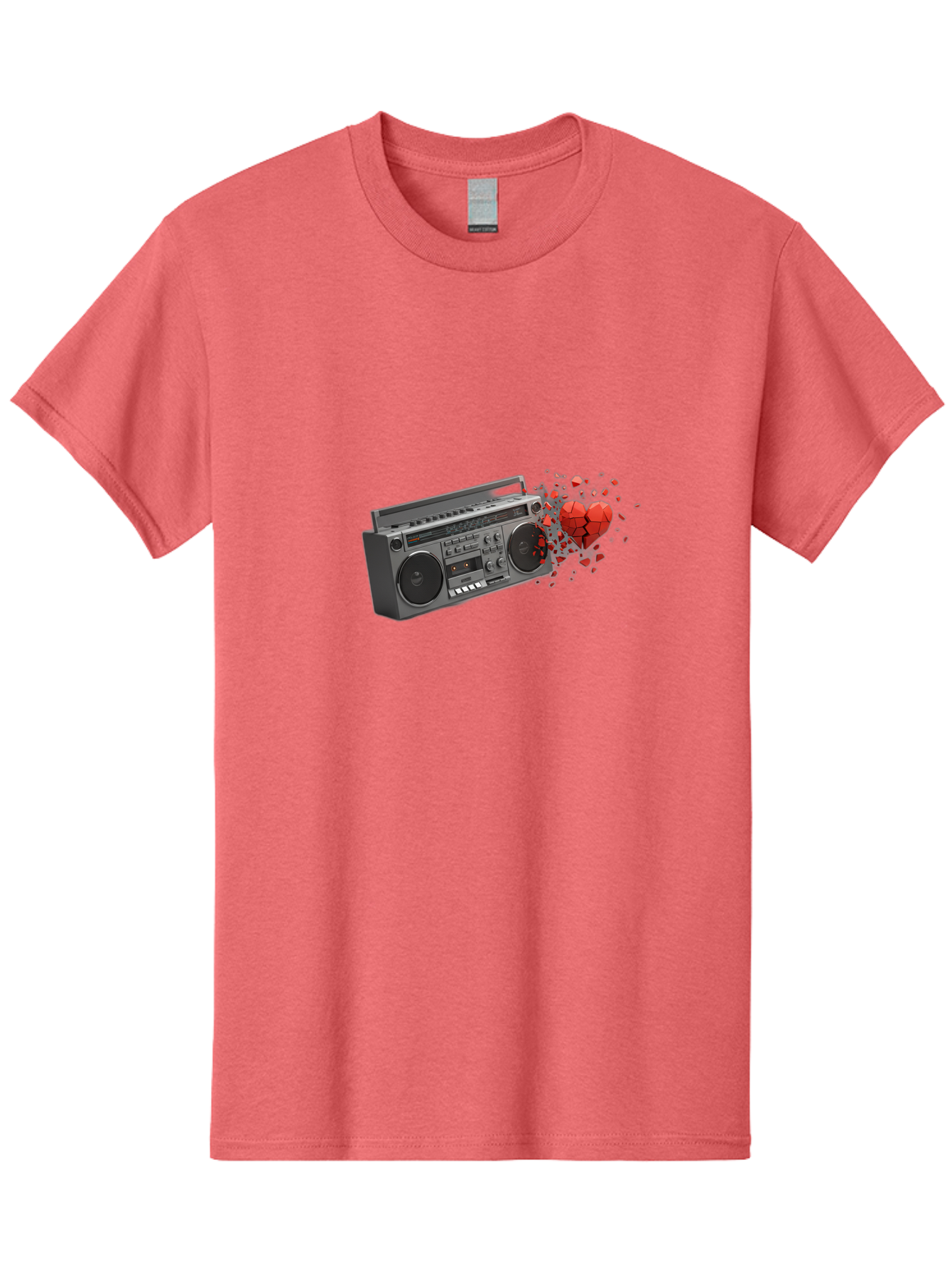 Boombox-Heart Men'S Graphic Tee, 100% Cotton, Comfortable Casual Summer Wear, Machine Washable, Vintage Camera, Old Camera, Antique Camera, Black Camera, Classic Photography, Photography Equipment, Nostalgic Device, Film Camera, Camera Art Bao146