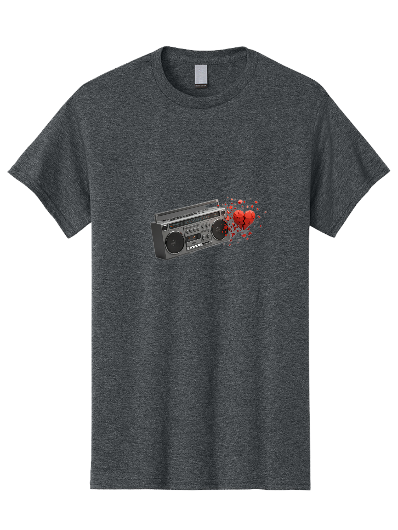 Boombox-Heart Men'S Graphic Tee, 100% Cotton, Comfortable Casual Summer Wear, Machine Washable, Vintage Camera, Old Camera, Antique Camera, Black Camera, Classic Photography, Photography Equipment, Nostalgic Device, Film Camera, Camera Art Bao146