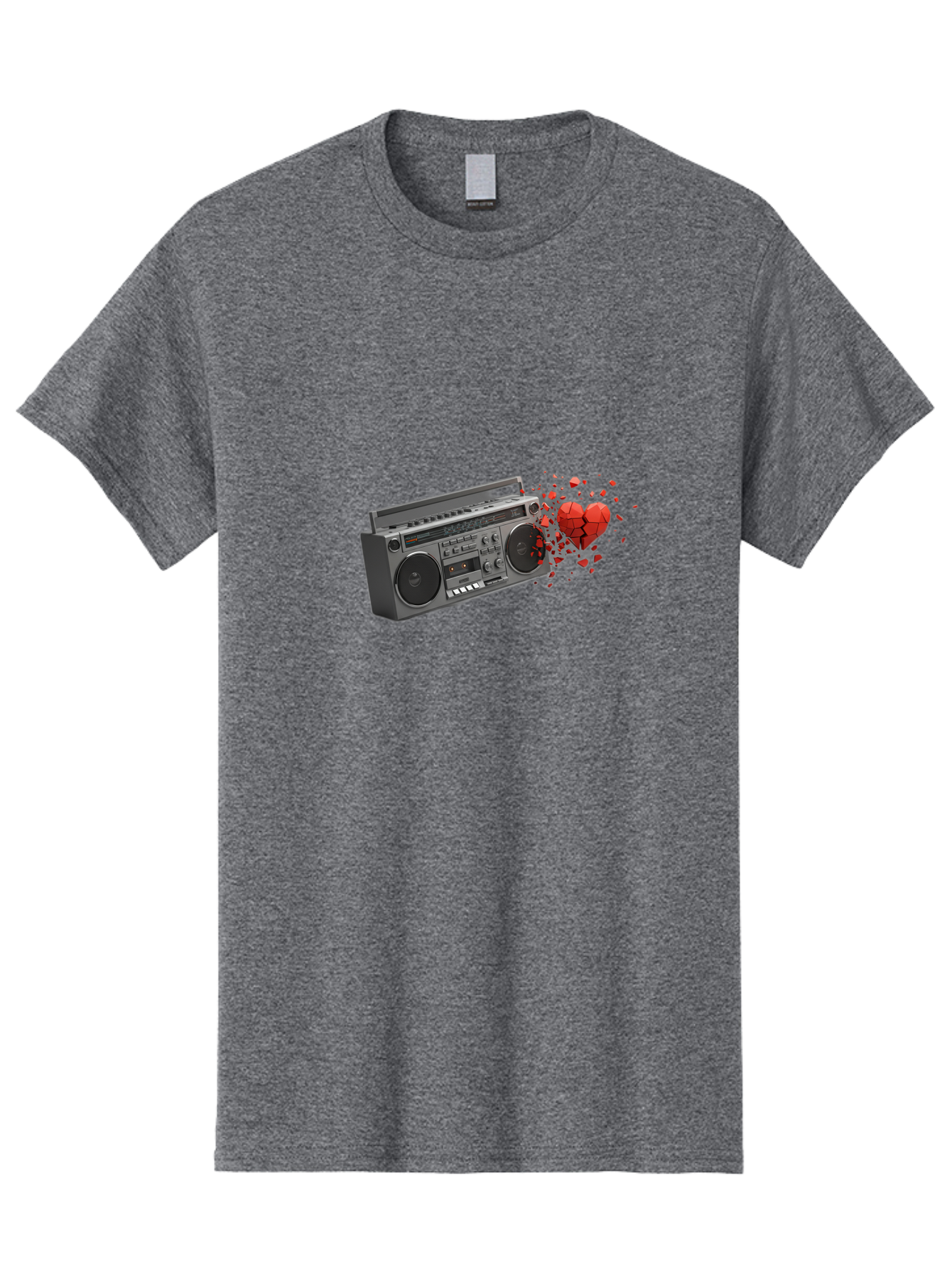 Boombox-Heart Men'S Graphic Tee, 100% Cotton, Comfortable Casual Summer Wear, Machine Washable, Vintage Camera, Old Camera, Antique Camera, Black Camera, Classic Photography, Photography Equipment, Nostalgic Device, Film Camera, Camera Art Bao146