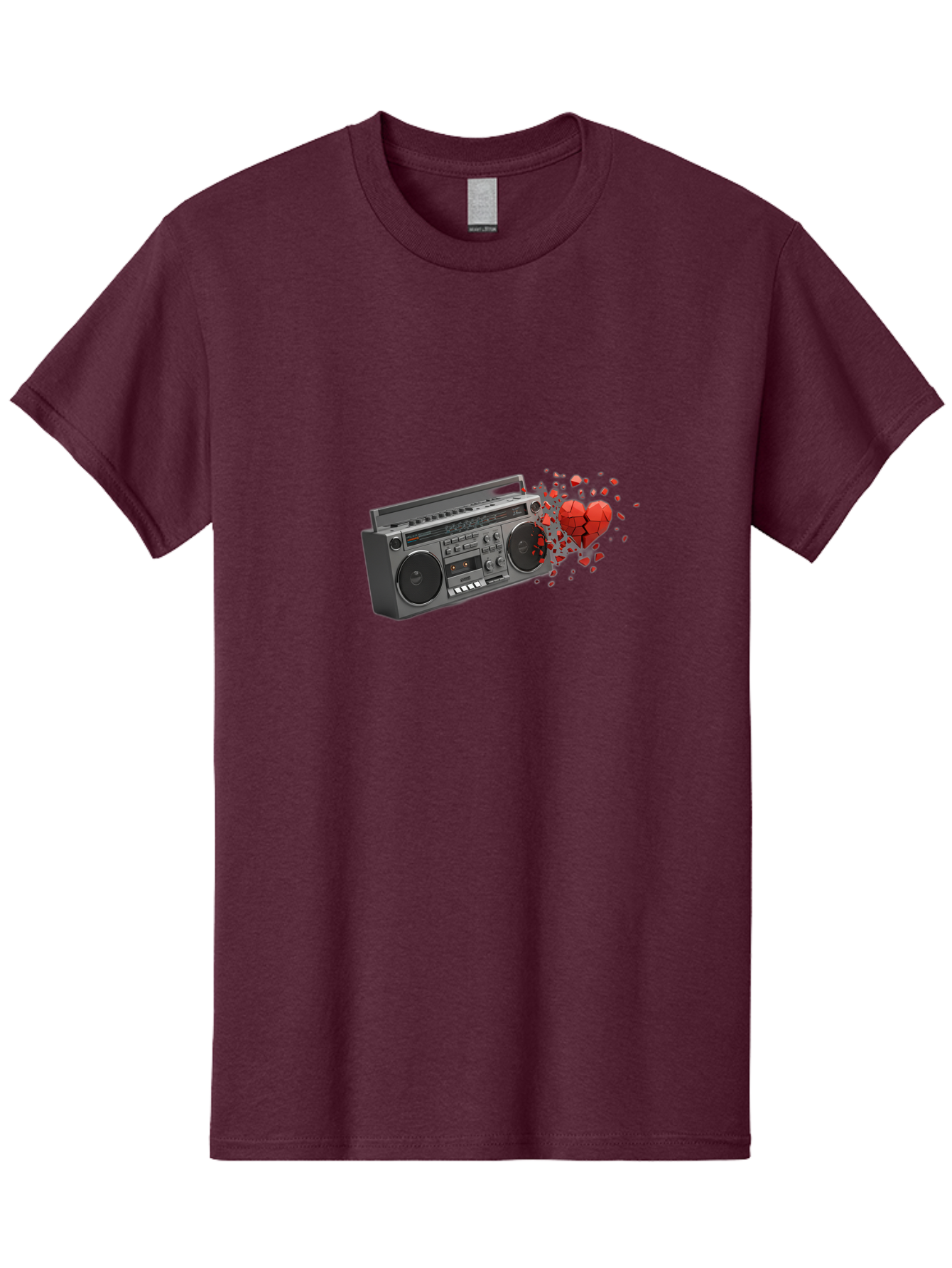 Boombox-Heart Men'S Graphic Tee, 100% Cotton, Comfortable Casual Summer Wear, Machine Washable, Vintage Camera, Old Camera, Antique Camera, Black Camera, Classic Photography, Photography Equipment, Nostalgic Device, Film Camera, Camera Art Bao146
