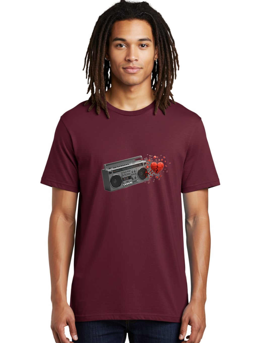 Boombox-Heart Men'S Graphic Tee, 100% Cotton, Comfortable Casual Summer Wear, Machine Washable, Vintage Camera, Old Camera, Antique Camera, Black Camera, Classic Photography, Photography Equipment, Nostalgic Device, Film Camera, Camera Art Bao146