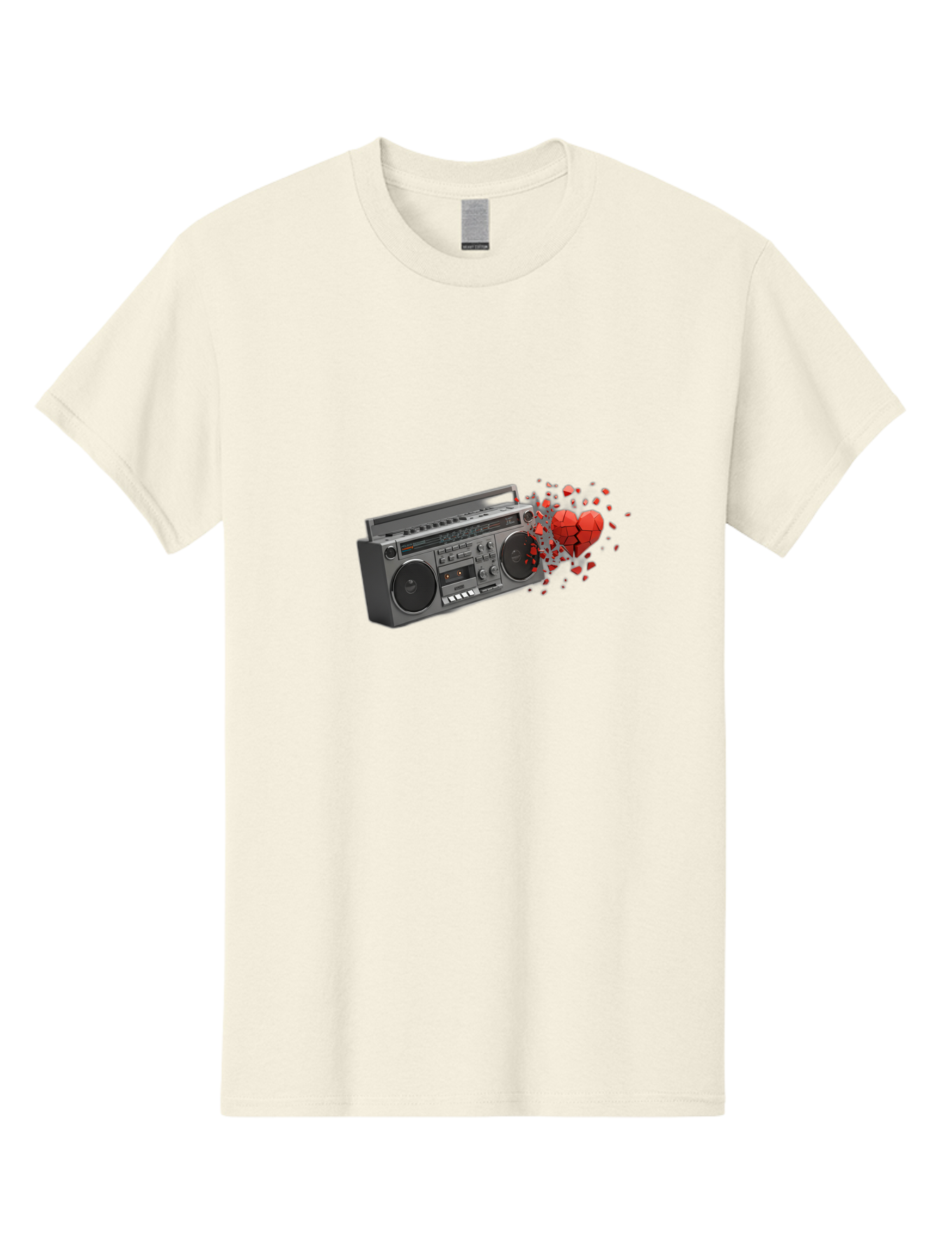 Boombox-Heart Men'S Graphic Tee, 100% Cotton, Comfortable Casual Summer Wear, Machine Washable, Vintage Camera, Old Camera, Antique Camera, Black Camera, Classic Photography, Photography Equipment, Nostalgic Device, Film Camera, Camera Art Bao146