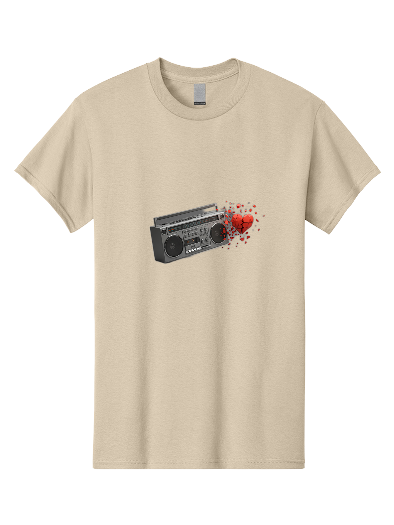 Boombox-Heart Men'S Graphic Tee, 100% Cotton, Comfortable Casual Summer Wear, Machine Washable, Vintage Camera, Old Camera, Antique Camera, Black Camera, Classic Photography, Photography Equipment, Nostalgic Device, Film Camera, Camera Art Bao146