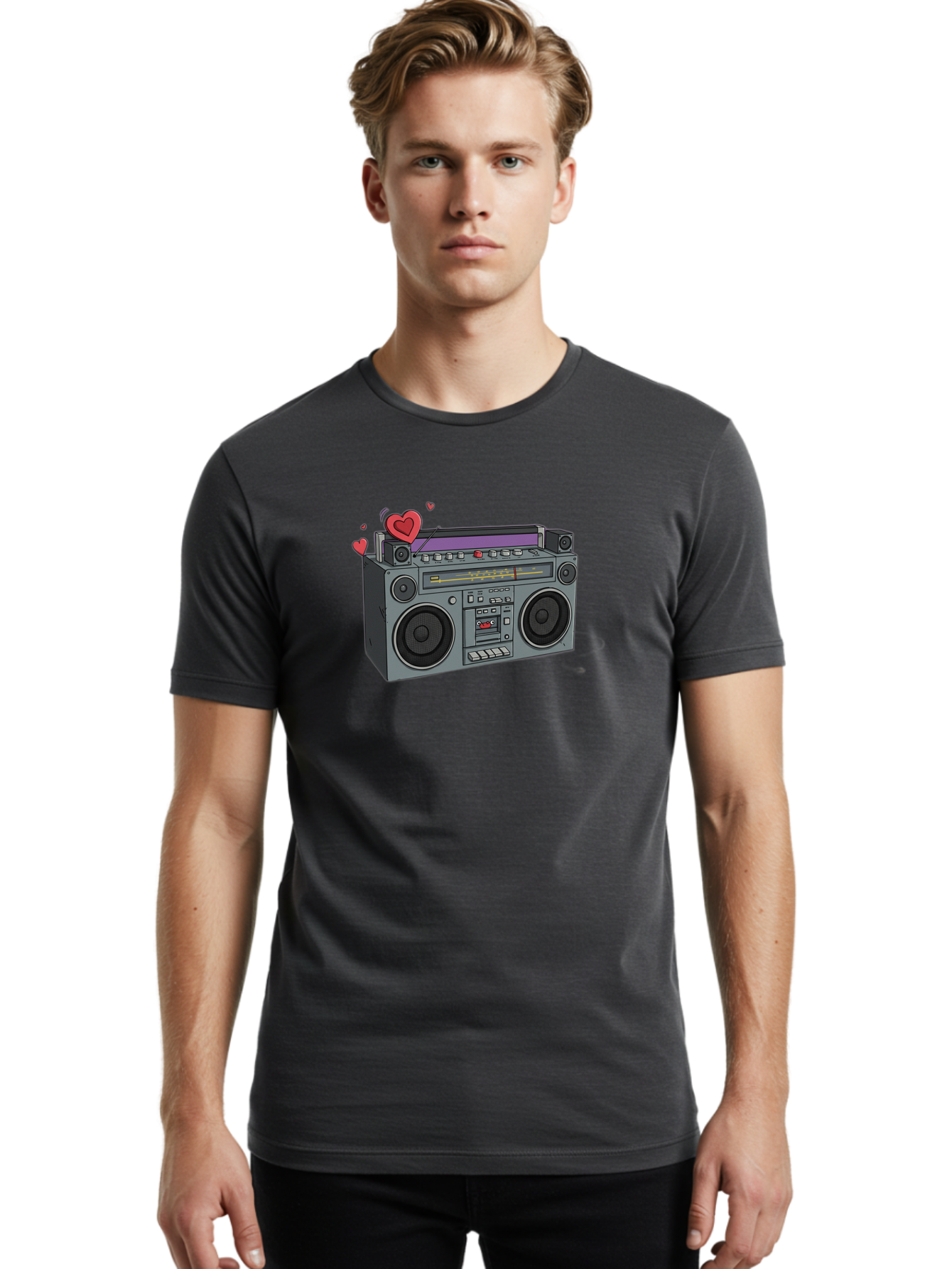 Boombox Men'S Graphic Tee, 100% Cotton, Comfortable Casual Summer Wear, Machine Washable, Vintage Camera, Old Camera, Antique Camera, Black Camera, Classic Photography, Photography Equipment, Nostalgic Device, Film Camera, Camera Art Bao147