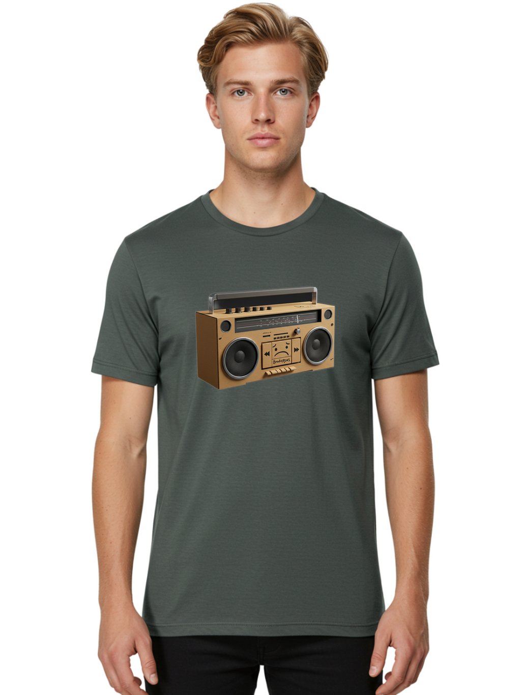 Breathebox-Boombox Men'S Graphic Tee, 100% Cotton, Comfortable Casual Summer Wear, Machine Washable, Vintage Camera, Old Camera, Antique Camera, Black Camera, Classic Photography, Photography Equipment, Nostalgic Device, Film Camera, Bao148
