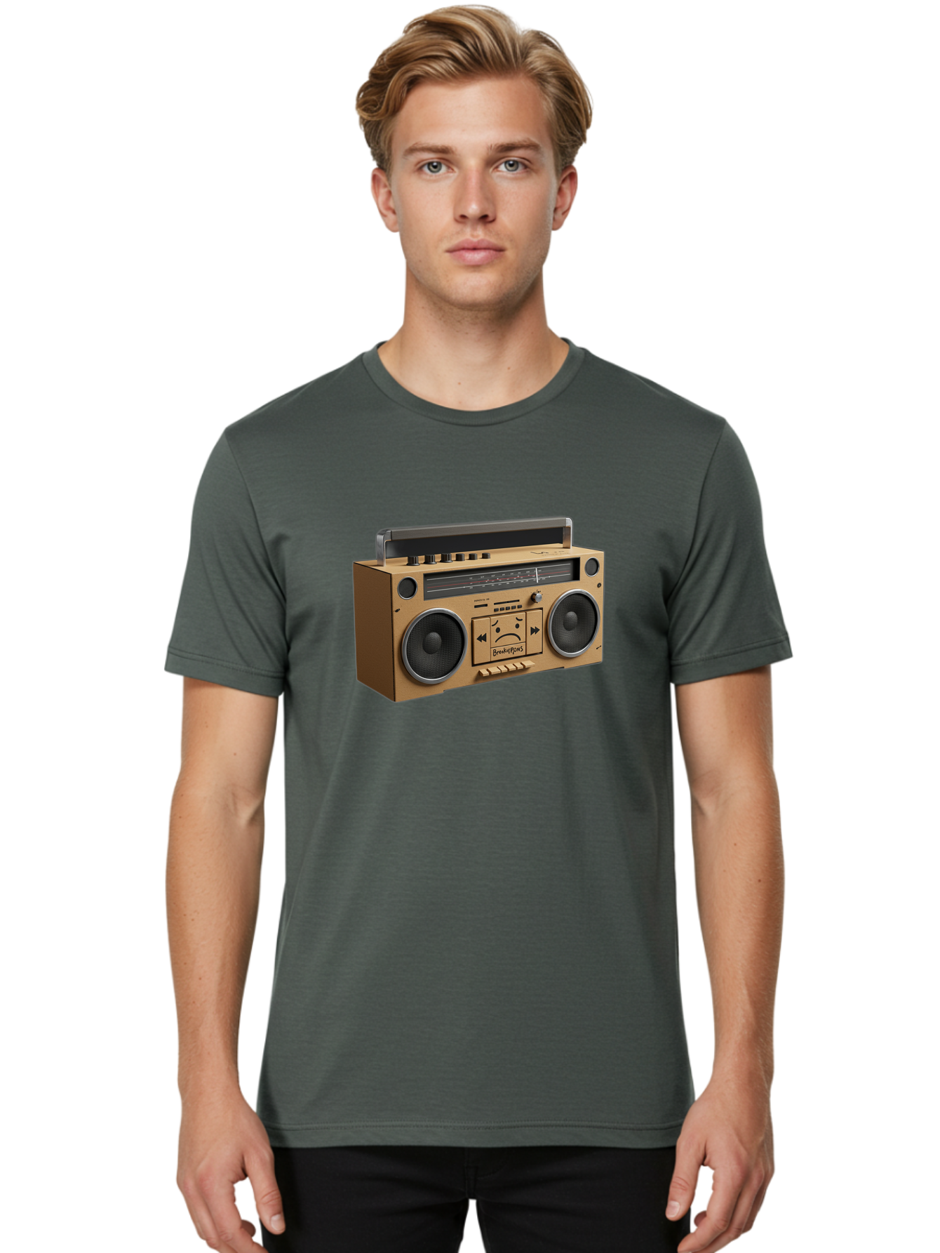 Breathebox-Boombox Men'S Graphic Tee, 100% Cotton, Comfortable Casual Summer Wear, Machine Washable, Vintage Camera, Old Camera, Antique Camera, Black Camera, Classic Photography, Photography Equipment, Nostalgic Device, Film Camera, Bao148