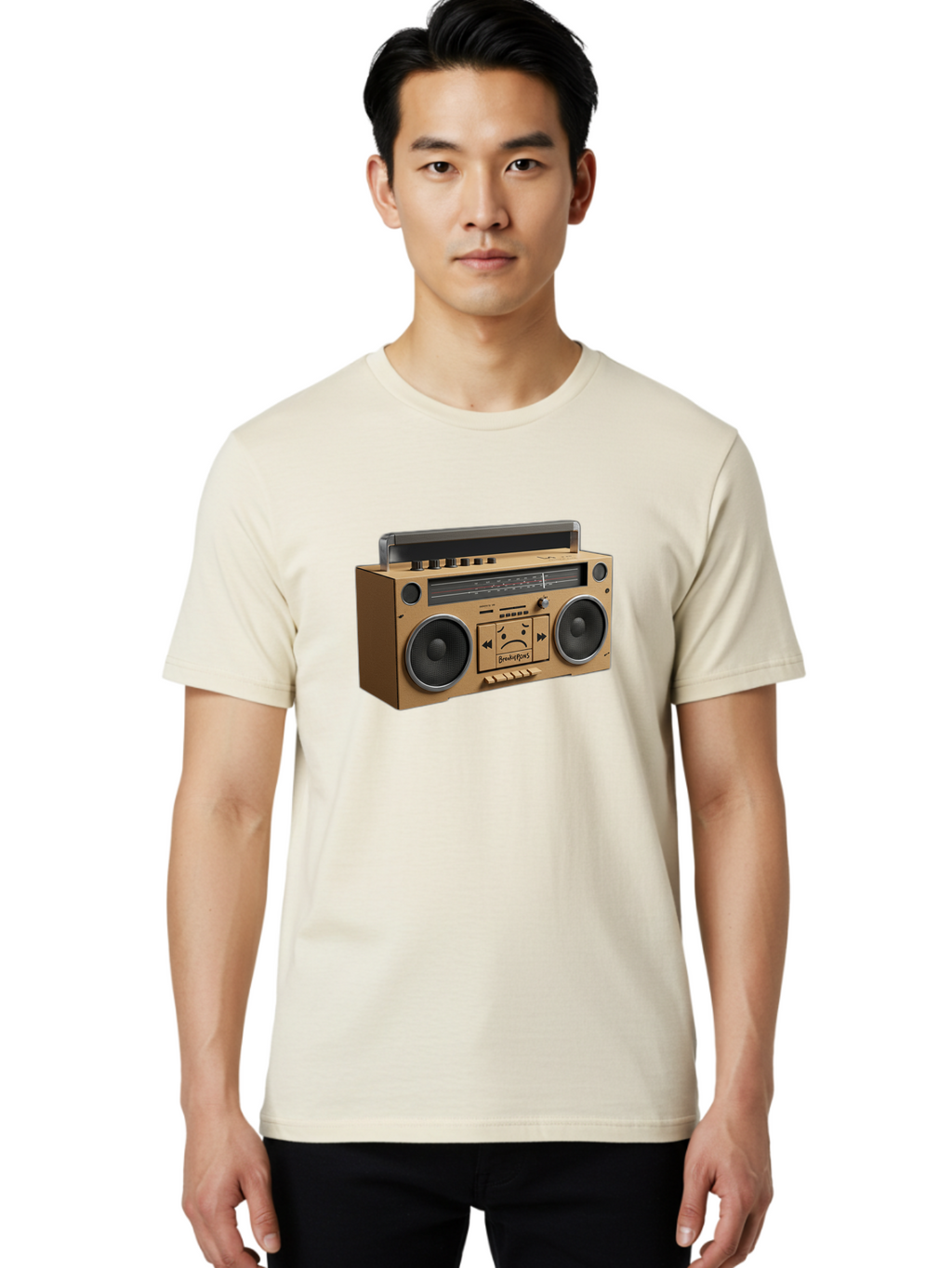 Breathebox-Boombox Men'S Graphic Tee, 100% Cotton, Comfortable Casual Summer Wear, Machine Washable, Vintage Camera, Old Camera, Antique Camera, Black Camera, Classic Photography, Photography Equipment, Nostalgic Device, Film Camera, Bao148
