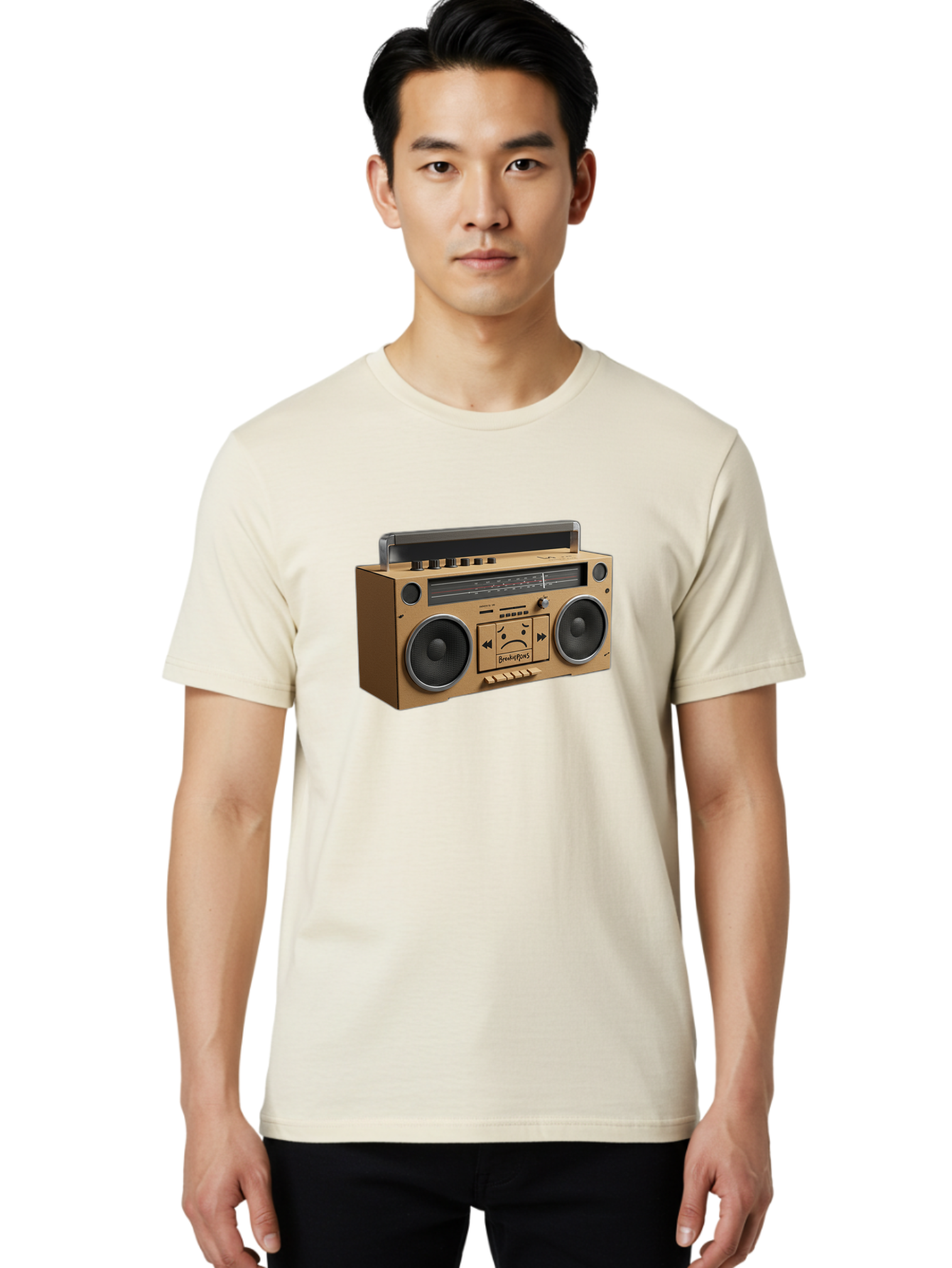 Breathebox-Boombox Men'S Graphic Tee, 100% Cotton, Comfortable Casual Summer Wear, Machine Washable, Vintage Camera, Old Camera, Antique Camera, Black Camera, Classic Photography, Photography Equipment, Nostalgic Device, Film Camera, Bao148