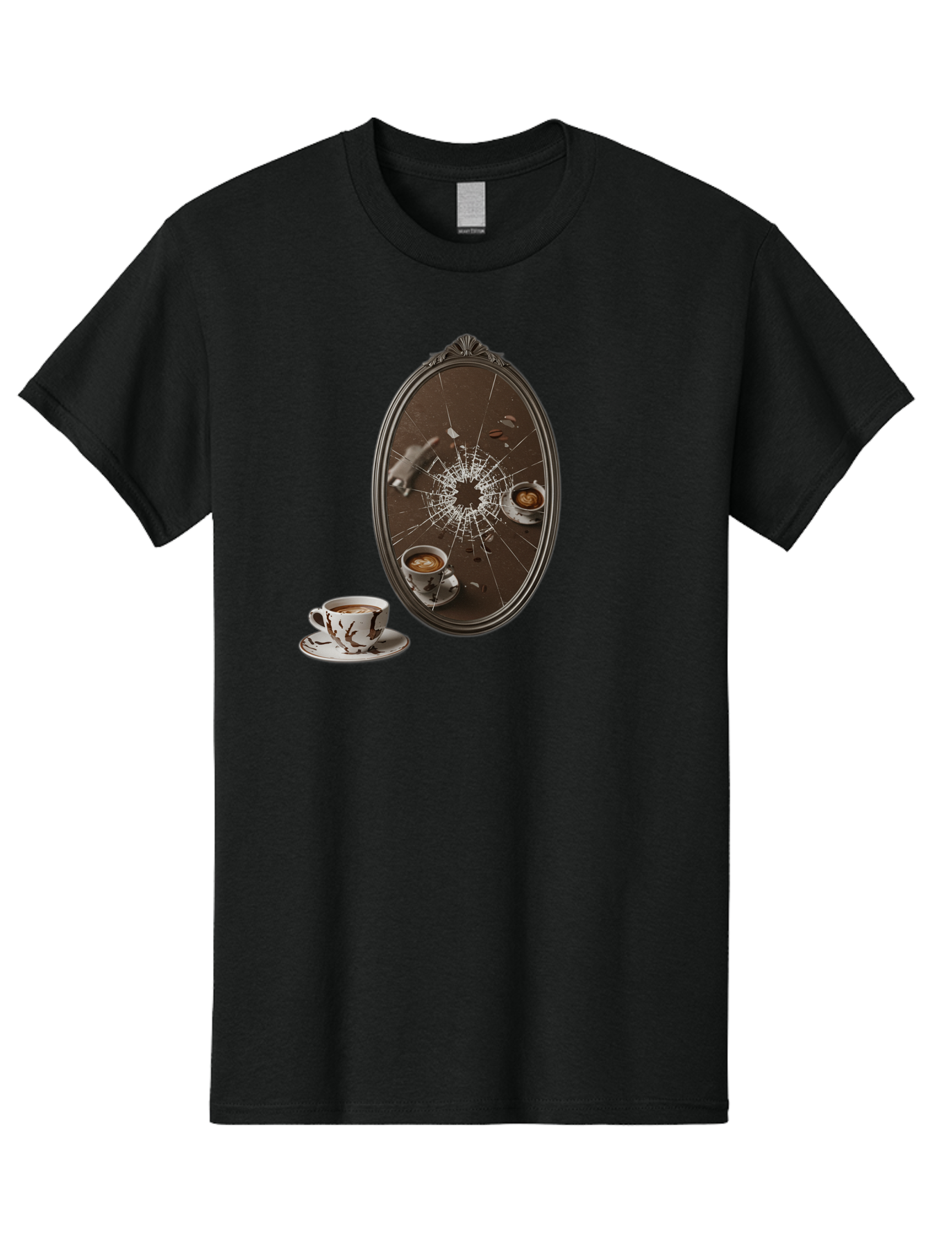 Broken-Mirror-Coffee Men'S Graphic Tee, 100% Cotton, Comfortable Casual Summer Wear, Machine Washable, Vintage Camera, Old Camera, Antique Camera, Black Camera, Classic Photography, Photography Equipment, Nostalgic Device, Film Camera, Bao150