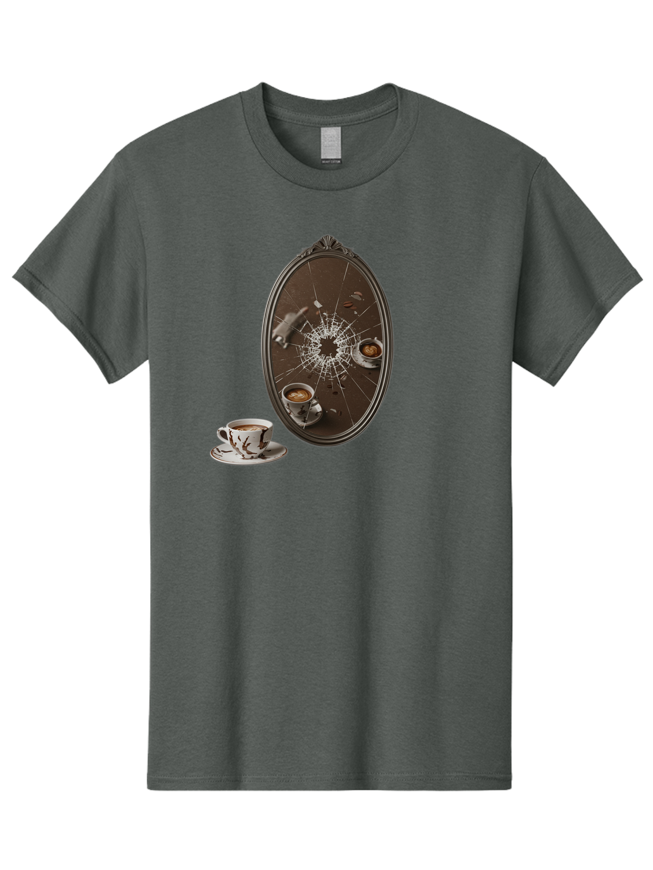Broken-Mirror-Coffee Men'S Graphic Tee, 100% Cotton, Comfortable Casual Summer Wear, Machine Washable, Vintage Camera, Old Camera, Antique Camera, Black Camera, Classic Photography, Photography Equipment, Nostalgic Device, Film Camera, Bao150