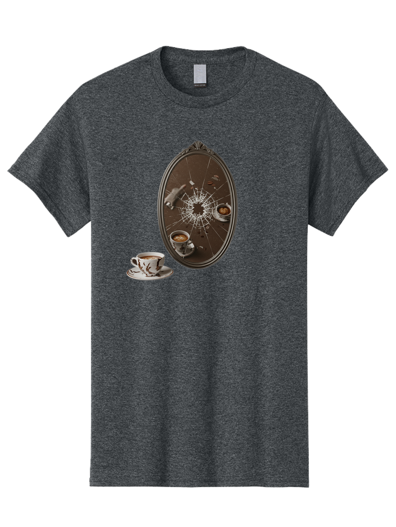 Broken-Mirror-Coffee Men'S Graphic Tee, 100% Cotton, Comfortable Casual Summer Wear, Machine Washable, Vintage Camera, Old Camera, Antique Camera, Black Camera, Classic Photography, Photography Equipment, Nostalgic Device, Film Camera, Bao150