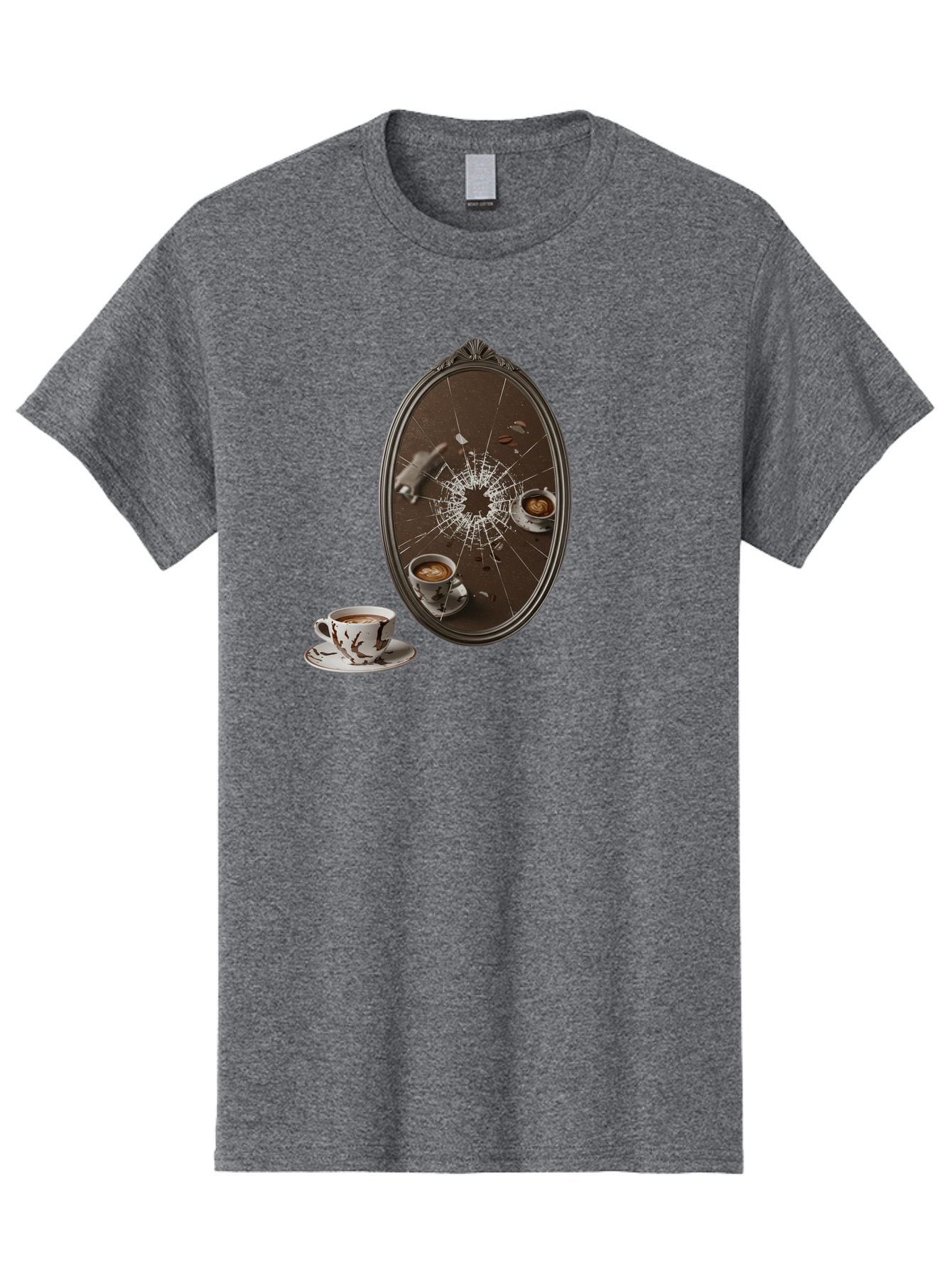 Broken-Mirror-Coffee Men'S Graphic Tee, 100% Cotton, Comfortable Casual Summer Wear, Machine Washable, Vintage Camera, Old Camera, Antique Camera, Black Camera, Classic Photography, Photography Equipment, Nostalgic Device, Film Camera, Bao150