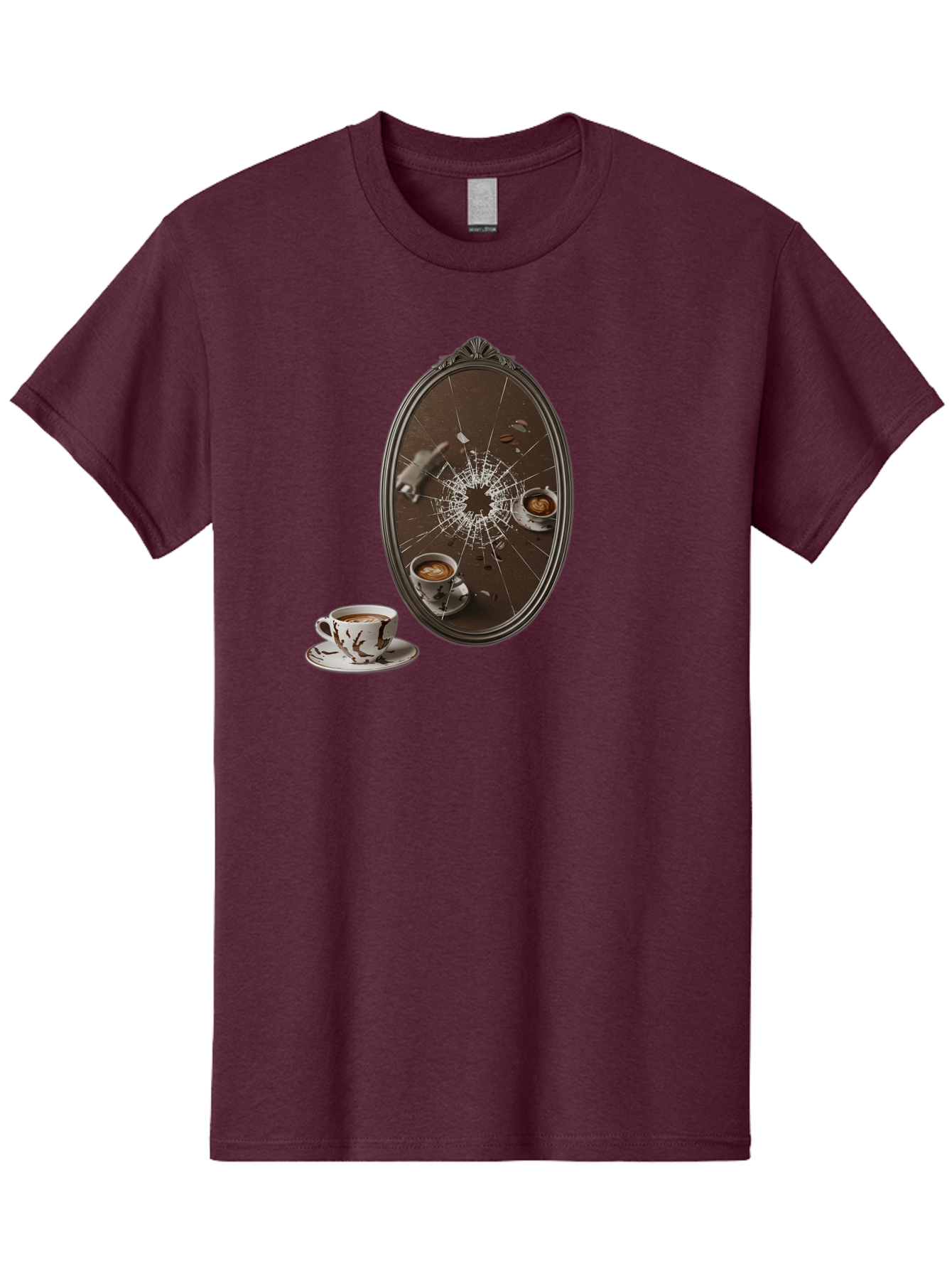 Broken-Mirror-Coffee Men'S Graphic Tee, 100% Cotton, Comfortable Casual Summer Wear, Machine Washable, Vintage Camera, Old Camera, Antique Camera, Black Camera, Classic Photography, Photography Equipment, Nostalgic Device, Film Camera, Bao150