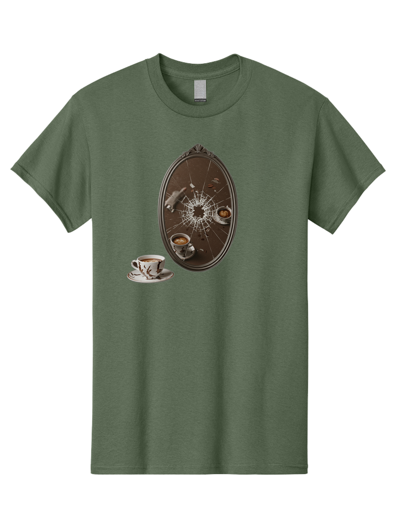 Broken-Mirror-Coffee Men'S Graphic Tee, 100% Cotton, Comfortable Casual Summer Wear, Machine Washable, Vintage Camera, Old Camera, Antique Camera, Black Camera, Classic Photography, Photography Equipment, Nostalgic Device, Film Camera, Bao150
