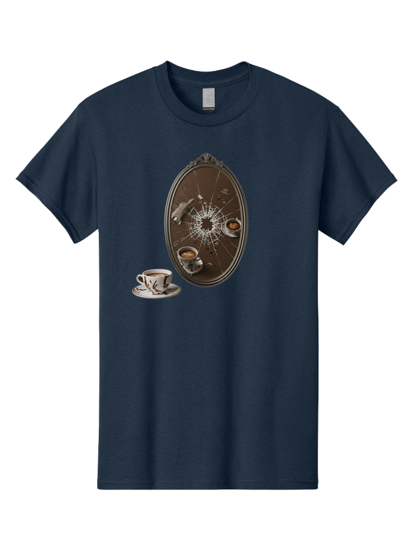 Broken-Mirror-Coffee Men'S Graphic Tee, 100% Cotton, Comfortable Casual Summer Wear, Machine Washable, Vintage Camera, Old Camera, Antique Camera, Black Camera, Classic Photography, Photography Equipment, Nostalgic Device, Film Camera, Bao150