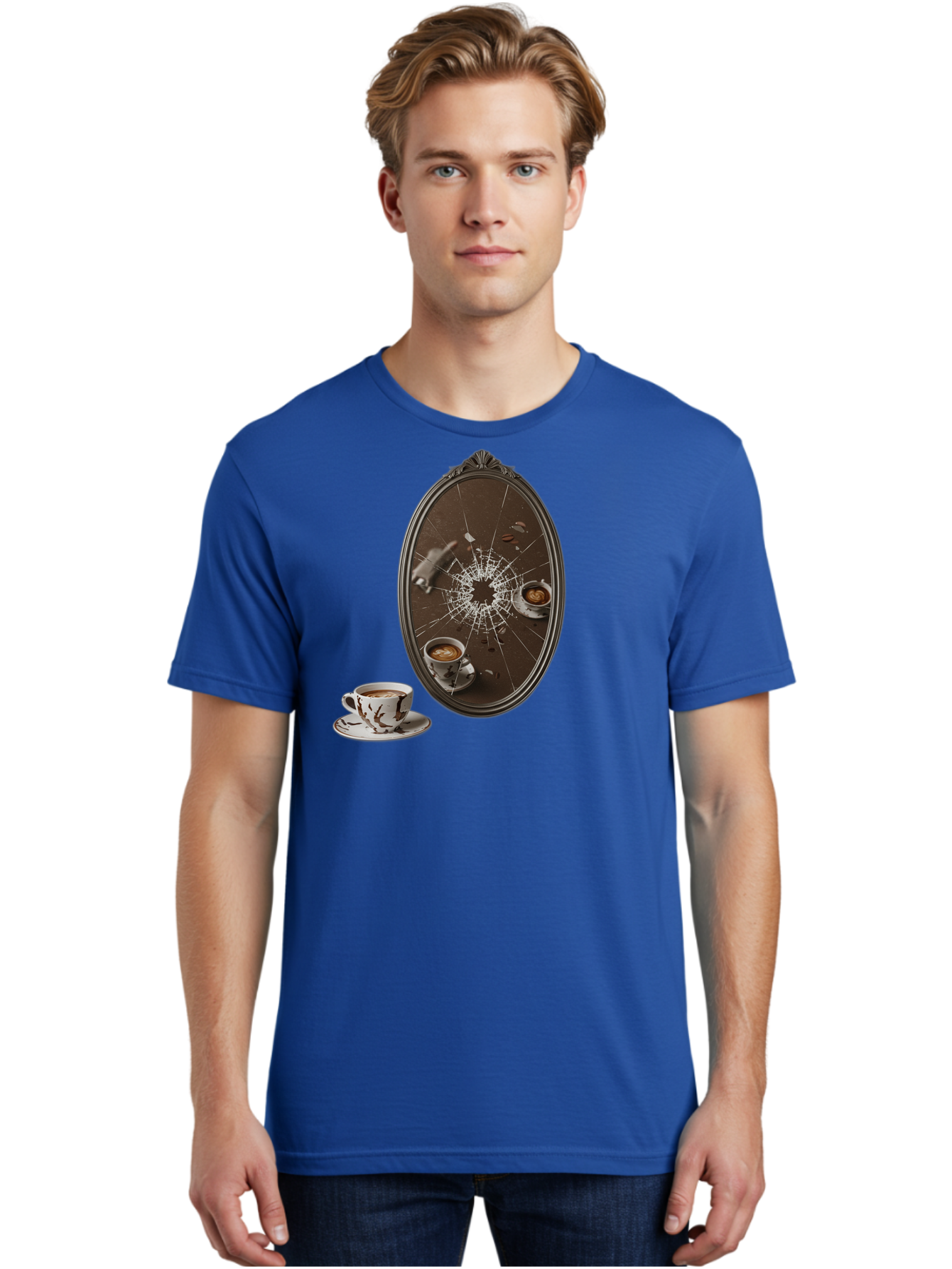 Broken-Mirror-Coffee Men'S Graphic Tee, 100% Cotton, Comfortable Casual Summer Wear, Machine Washable, Vintage Camera, Old Camera, Antique Camera, Black Camera, Classic Photography, Photography Equipment, Nostalgic Device, Film Camera, Bao150
