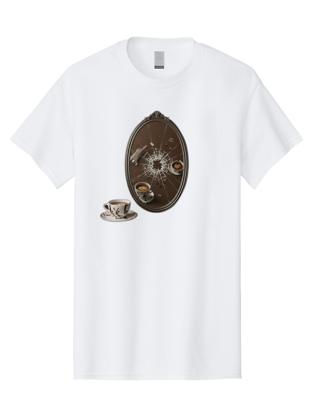 Broken-Mirror-Coffee Men'S Graphic Tee, 100% Cotton, Comfortable Casual Summer Wear, Machine Washable, Vintage Camera, Old Camera, Antique Camera, Black Camera, Classic Photography, Photography Equipment, Nostalgic Device, Film Camera, Bao150