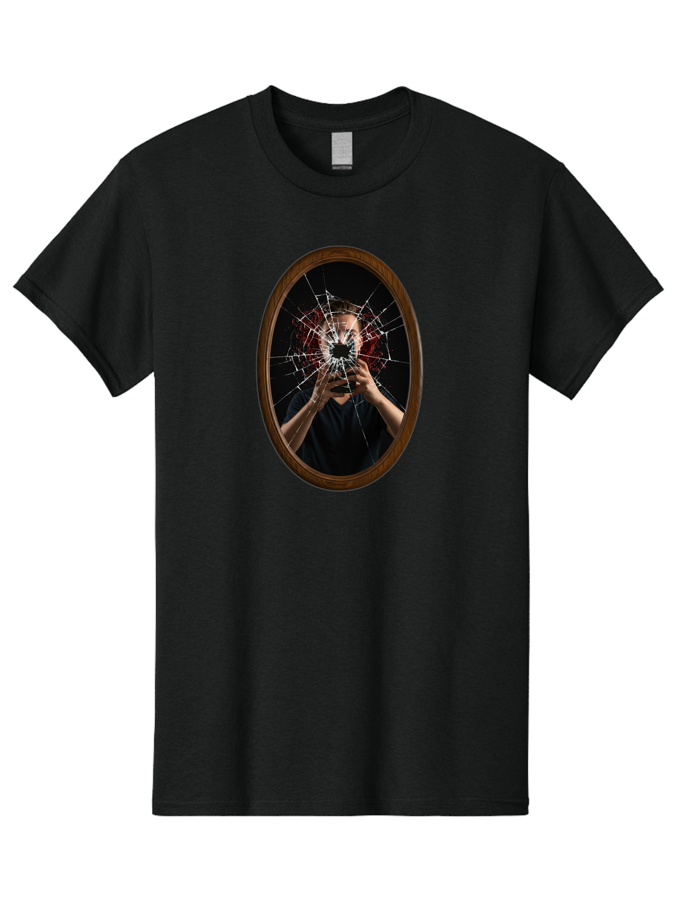 Broken-Mirror-Man Men'S Graphic Tee, 100% Cotton, Comfortable Casual Summer Wear, Machine Washable, Vintage Camera, Old Camera, Antique Camera, Black Camera, Classic Photography, Photography Equipment, Nostalgic Device, Film Camera, Camera Art Bao151