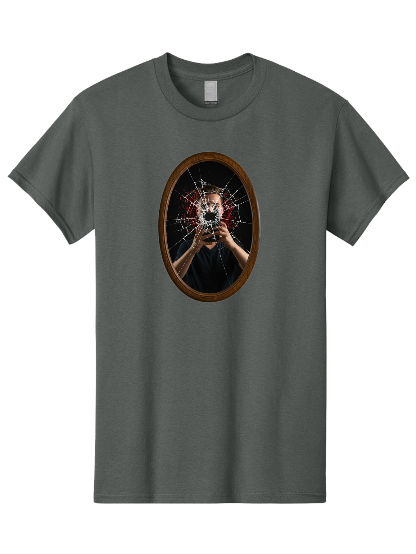 Broken-Mirror-Man Men'S Graphic Tee, 100% Cotton, Comfortable Casual Summer Wear, Machine Washable, Vintage Camera, Old Camera, Antique Camera, Black Camera, Classic Photography, Photography Equipment, Nostalgic Device, Film Camera, Camera Art Bao151