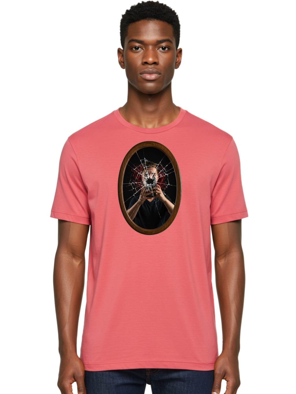 Broken-Mirror-Man Men'S Graphic Tee, 100% Cotton, Comfortable Casual Summer Wear, Machine Washable, Vintage Camera, Old Camera, Antique Camera, Black Camera, Classic Photography, Photography Equipment, Nostalgic Device, Film Camera, Camera Art Bao151