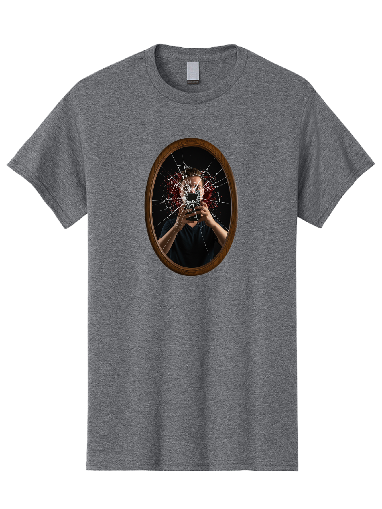 Broken-Mirror-Man Men'S Graphic Tee, 100% Cotton, Comfortable Casual Summer Wear, Machine Washable, Vintage Camera, Old Camera, Antique Camera, Black Camera, Classic Photography, Photography Equipment, Nostalgic Device, Film Camera, Camera Art Bao151