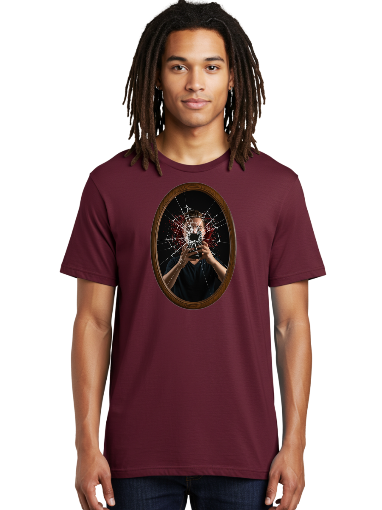 Broken-Mirror-Man Men'S Graphic Tee, 100% Cotton, Comfortable Casual Summer Wear, Machine Washable, Vintage Camera, Old Camera, Antique Camera, Black Camera, Classic Photography, Photography Equipment, Nostalgic Device, Film Camera, Camera Art Bao151