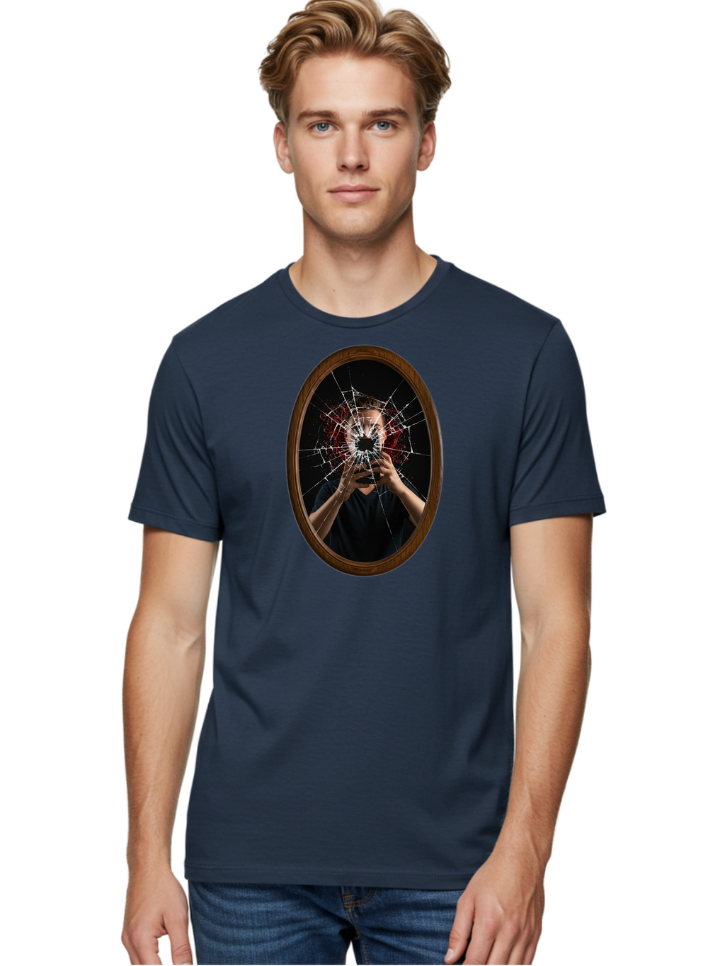 Broken-Mirror-Man Men'S Graphic Tee, 100% Cotton, Comfortable Casual Summer Wear, Machine Washable, Vintage Camera, Old Camera, Antique Camera, Black Camera, Classic Photography, Photography Equipment, Nostalgic Device, Film Camera, Camera Art Bao151