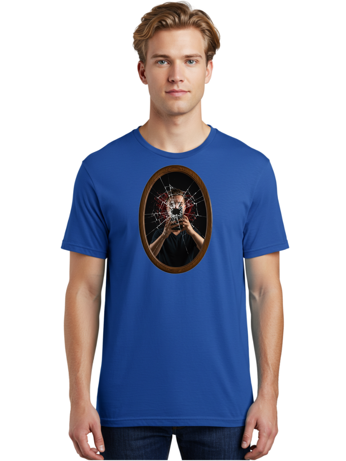 Broken-Mirror-Man Men'S Graphic Tee, 100% Cotton, Comfortable Casual Summer Wear, Machine Washable, Vintage Camera, Old Camera, Antique Camera, Black Camera, Classic Photography, Photography Equipment, Nostalgic Device, Film Camera, Camera Art Bao151