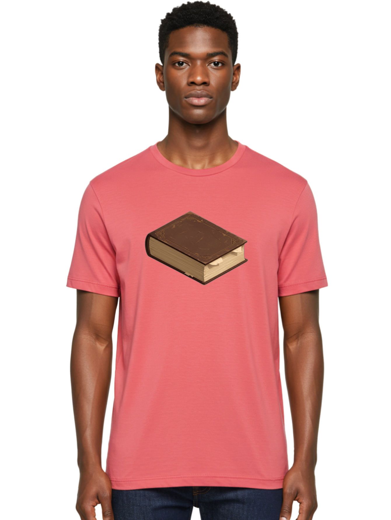 Brown-Leather-Book Men'S Graphic Tee, 100% Cotton, Comfortable Casual Summer Wear, Machine Washable, Vintage Camera, Old Camera, Antique Camera, Black Camera, Classic Photography, Photography Equipment, Nostalgic Device, Film Camera, Bao154