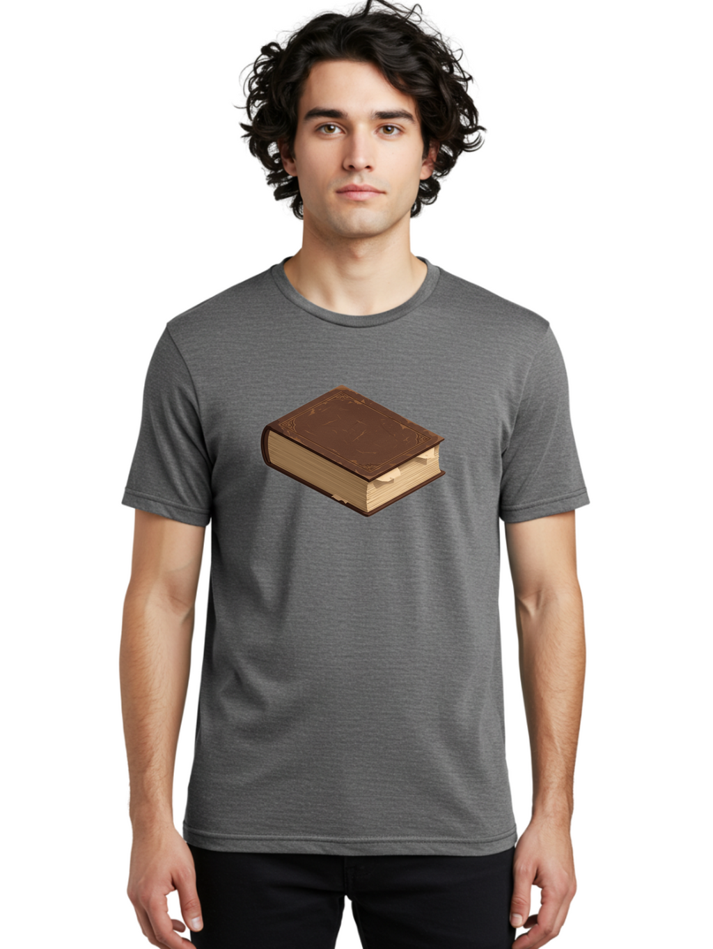 Brown-Leather-Book Men'S Graphic Tee, 100% Cotton, Comfortable Casual Summer Wear, Machine Washable, Vintage Camera, Old Camera, Antique Camera, Black Camera, Classic Photography, Photography Equipment, Nostalgic Device, Film Camera, Bao154
