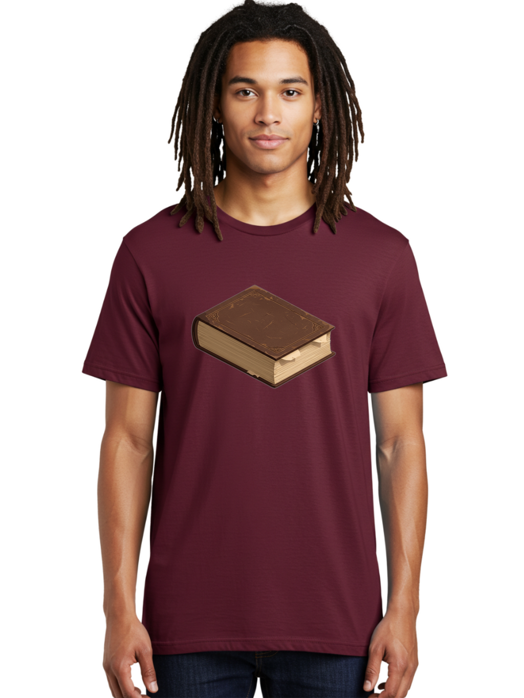 Brown-Leather-Book Men'S Graphic Tee, 100% Cotton, Comfortable Casual Summer Wear, Machine Washable, Vintage Camera, Old Camera, Antique Camera, Black Camera, Classic Photography, Photography Equipment, Nostalgic Device, Film Camera, Bao154