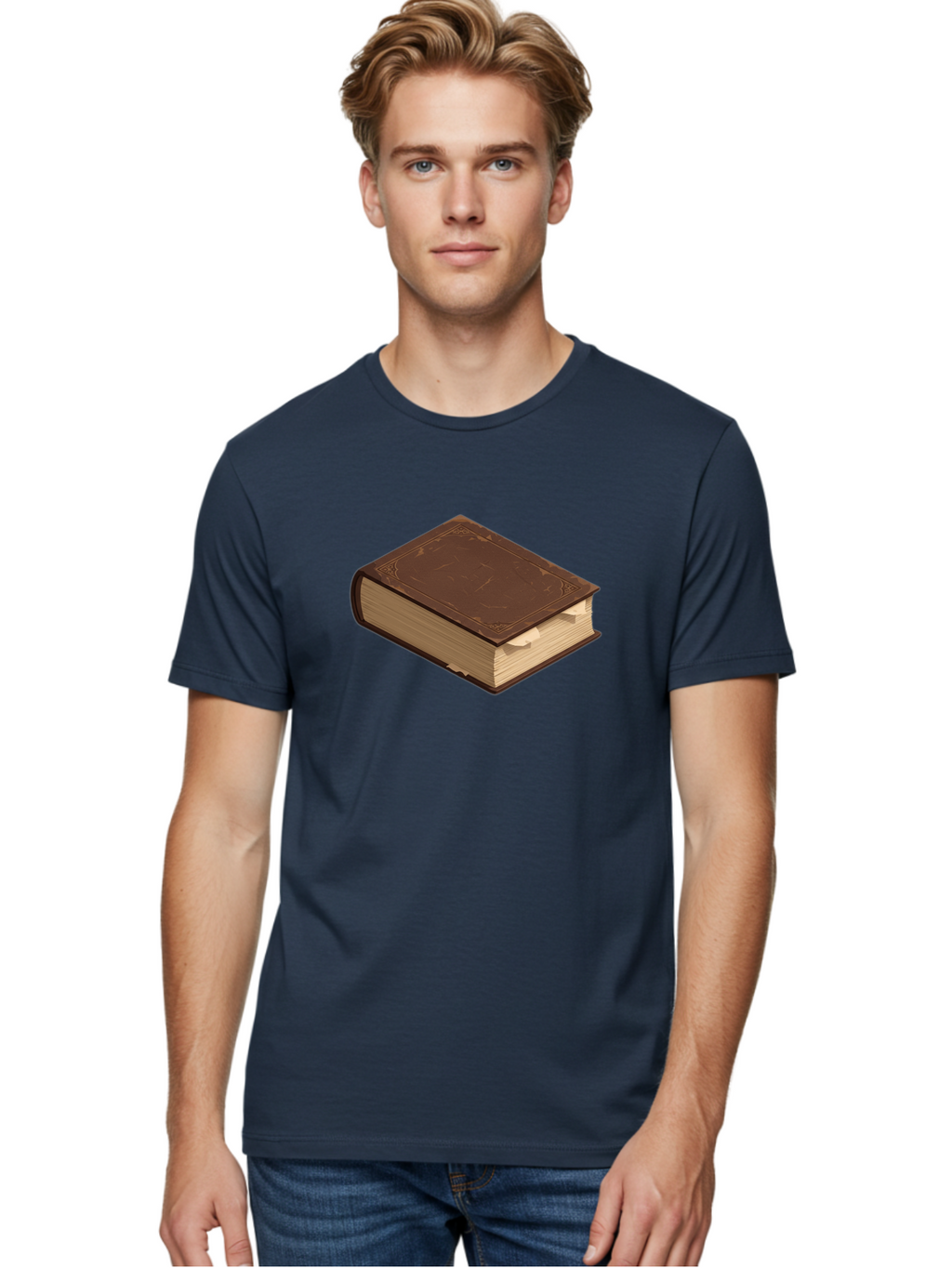 Brown-Leather-Book Men'S Graphic Tee, 100% Cotton, Comfortable Casual Summer Wear, Machine Washable, Vintage Camera, Old Camera, Antique Camera, Black Camera, Classic Photography, Photography Equipment, Nostalgic Device, Film Camera, Bao154