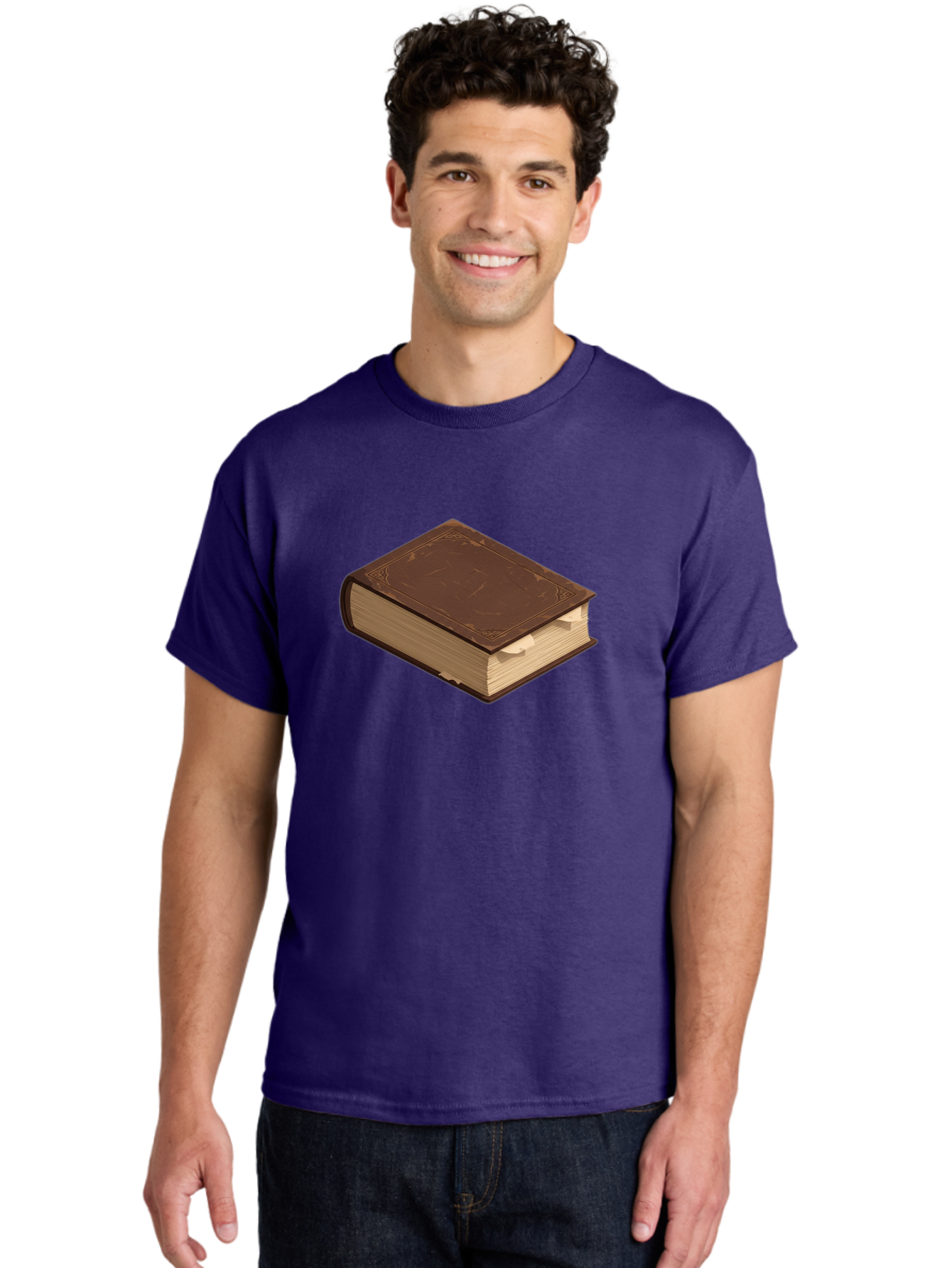Brown-Leather-Book Men'S Graphic Tee, 100% Cotton, Comfortable Casual Summer Wear, Machine Washable, Vintage Camera, Old Camera, Antique Camera, Black Camera, Classic Photography, Photography Equipment, Nostalgic Device, Film Camera, Bao154