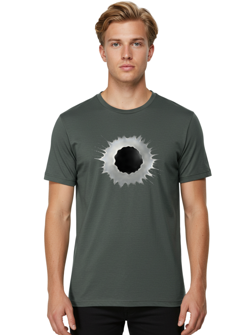 Bullet-Hole Men'S Graphic Tee, 100% Cotton, Comfortable Casual Summer Wear, Machine Washable, Vintage Camera, Old Camera, Antique Camera, Black Camera, Classic Photography, Photography Equipment, Nostalgic Device, Film Camera, Camera Art Bao155