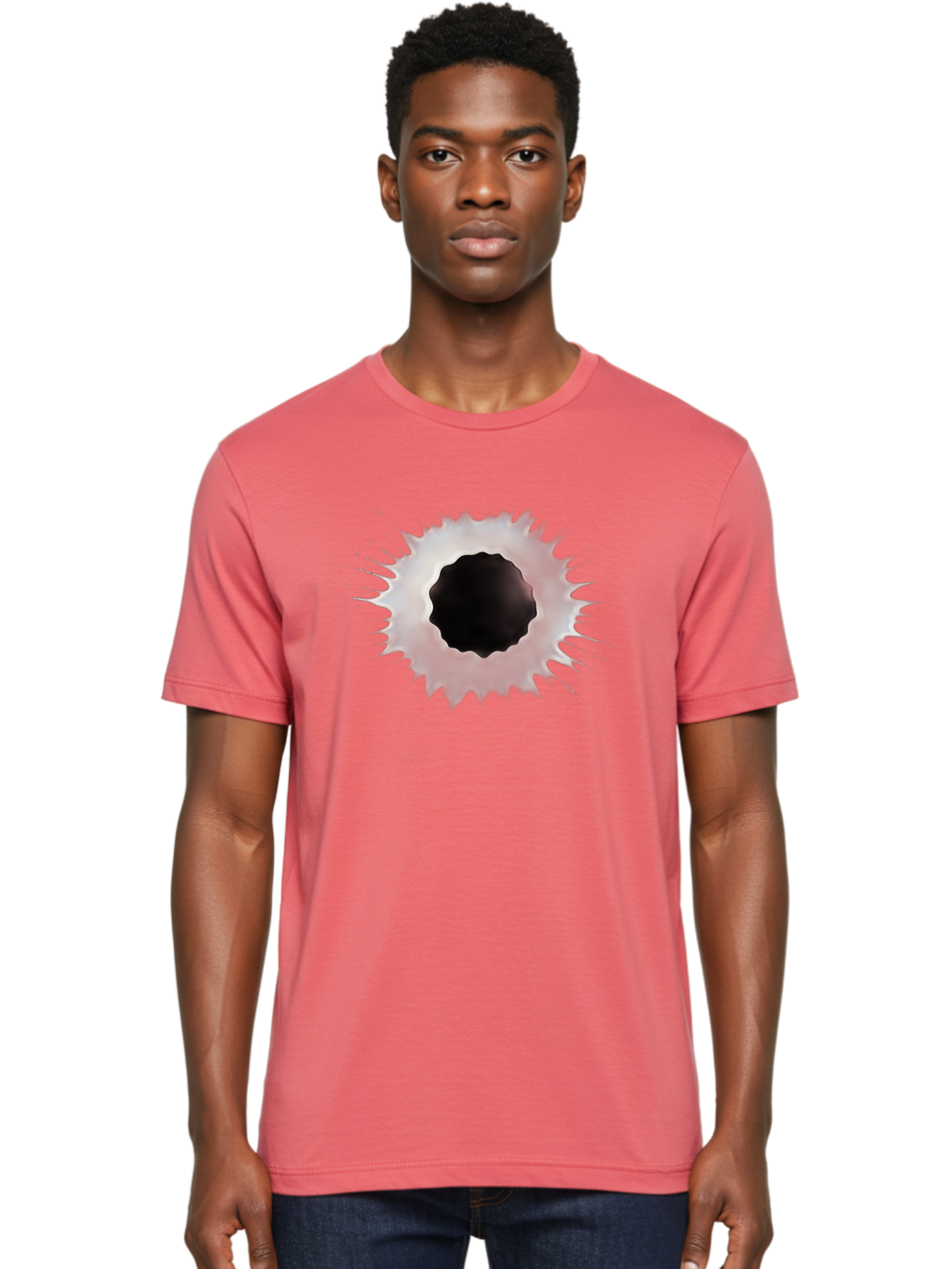 Bullet-Hole Men'S Graphic Tee, 100% Cotton, Comfortable Casual Summer Wear, Machine Washable, Vintage Camera, Old Camera, Antique Camera, Black Camera, Classic Photography, Photography Equipment, Nostalgic Device, Film Camera, Camera Art Bao155